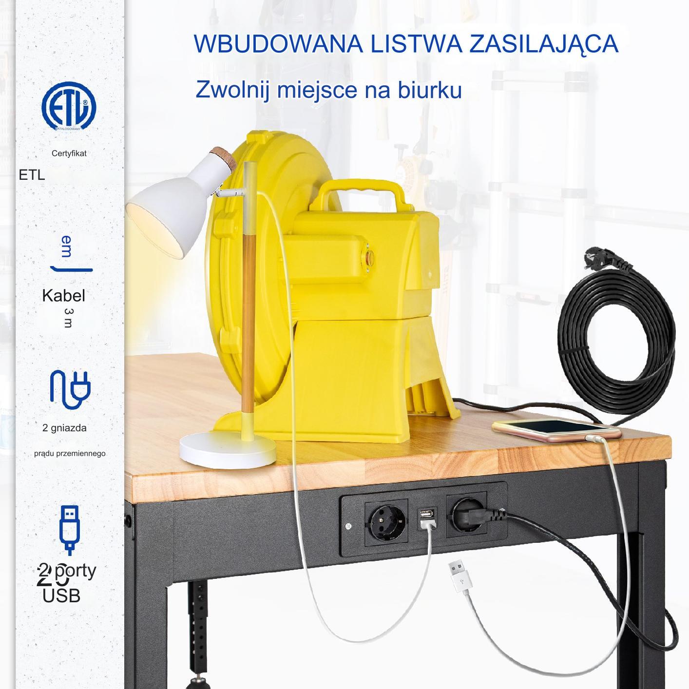 Stół warsztatowy stolarski roboczy 122 x 61 cm regulowany 900 kg premium - obrazek 3