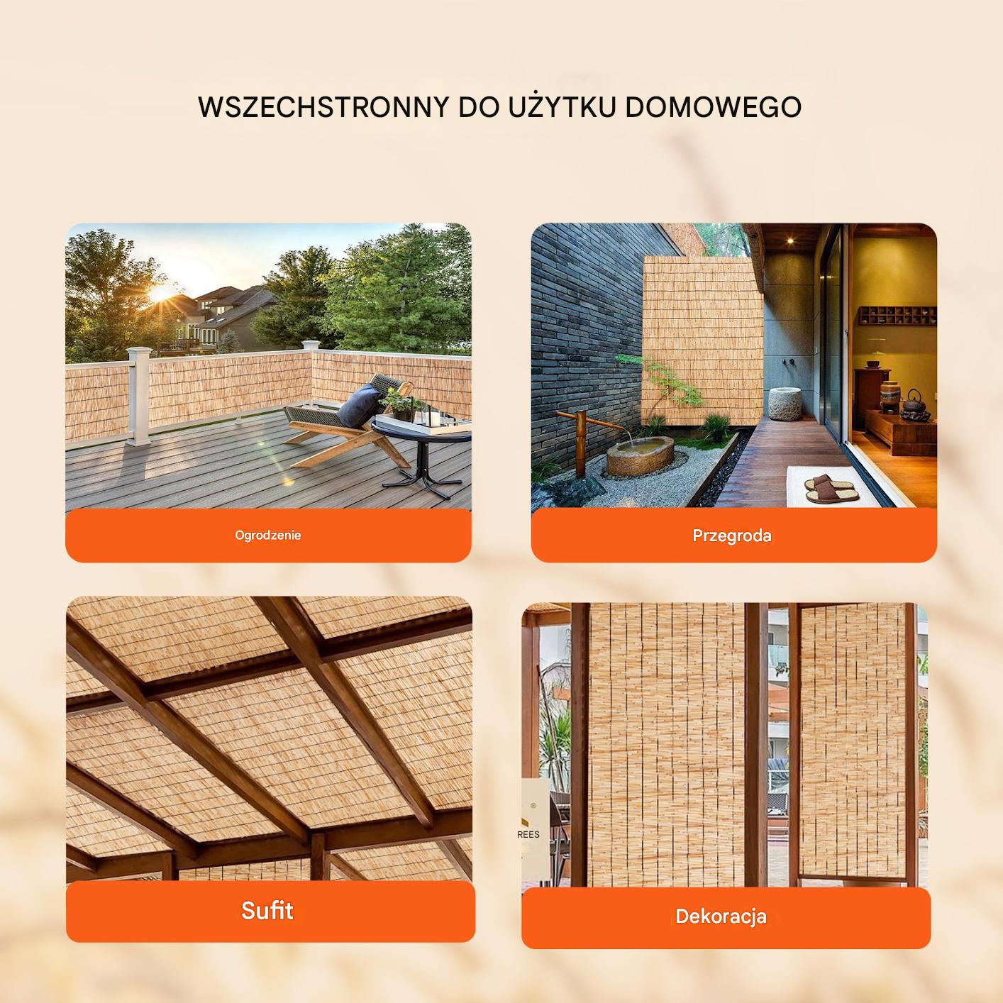 Mata trzcinowa na ogrodzenie balkon 3 x 1 m - obrazek 6