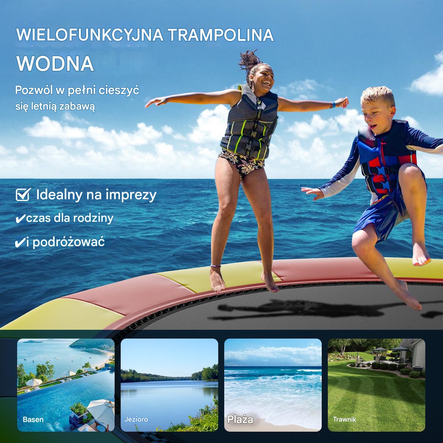 Dmuchana trampolina wodna + pompka elektryczna 537 cm - obrazek 4