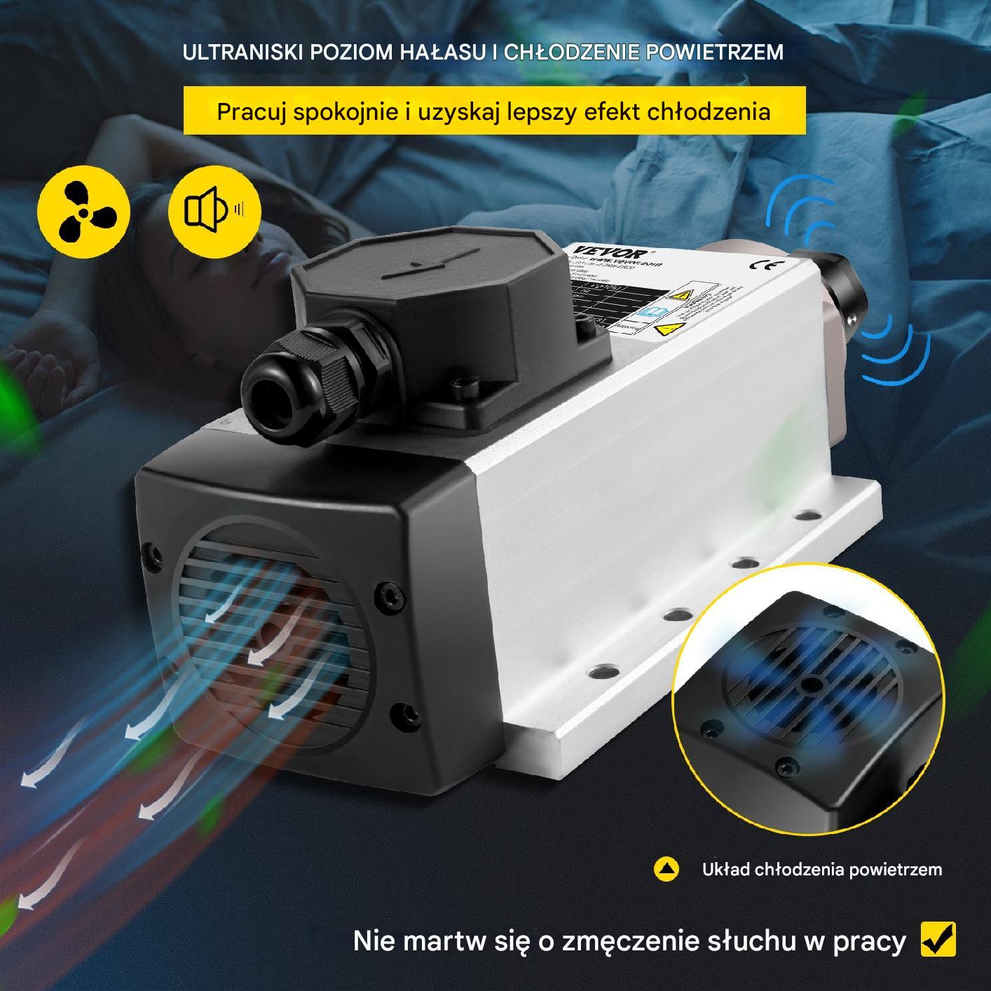 Elektrowrzeciono frezarki silnik wrzeciona CNC 2,2 kW chłodzenie premium - obrazek 5
