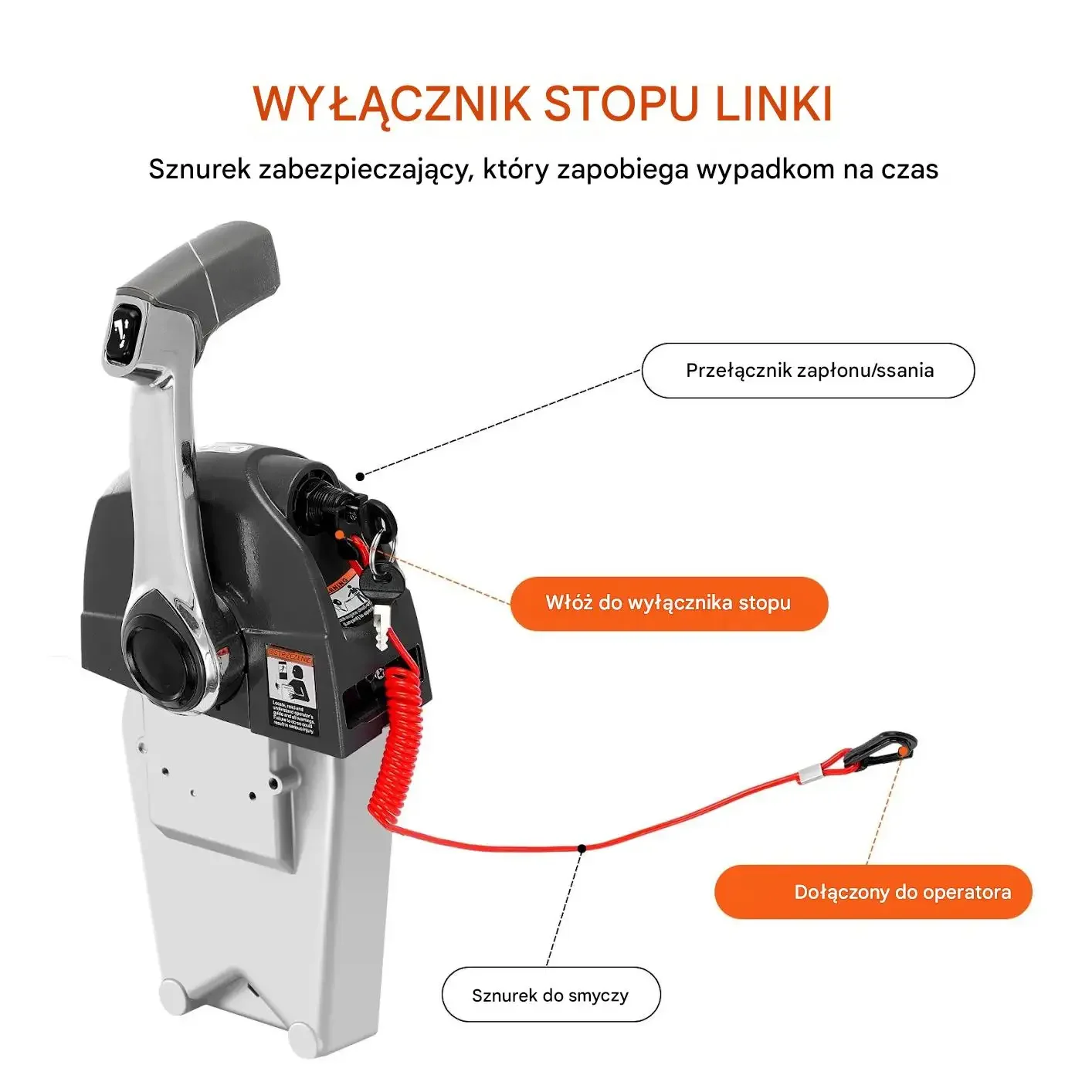 Manetka do silnika zaburtowego Evinrude Johnson z trymem sterowanie łodzią - obrazek 4