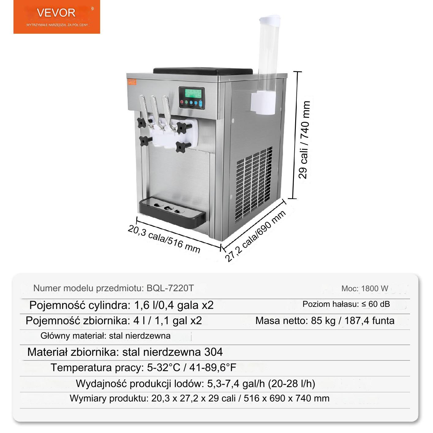 Maszyna do lodów włoskich automat do lodów 20 l/h - obrazek 2