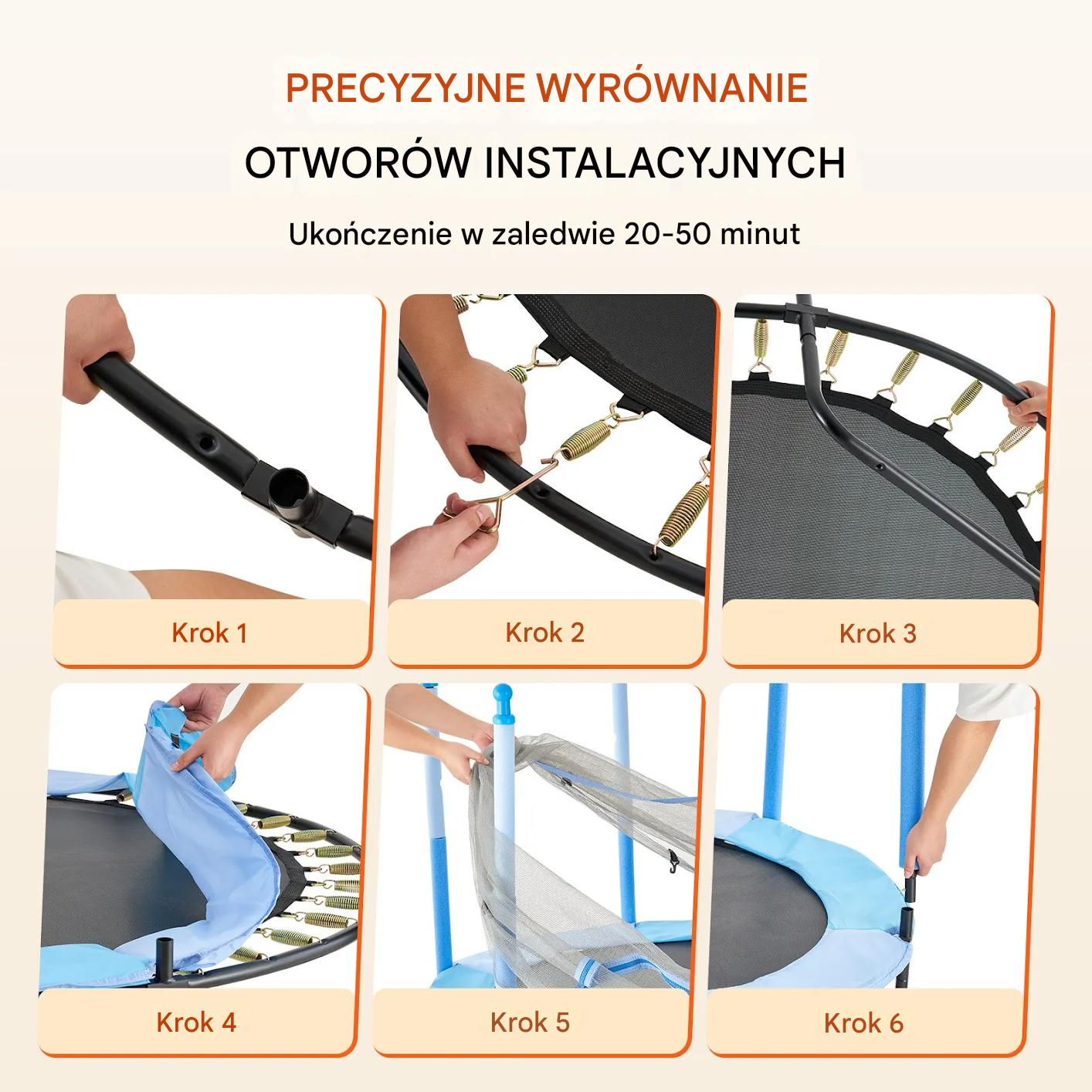 Trampolina dla dzieci z siatką mini ogrodowa i domowa z akcesoriami - obrazek 4