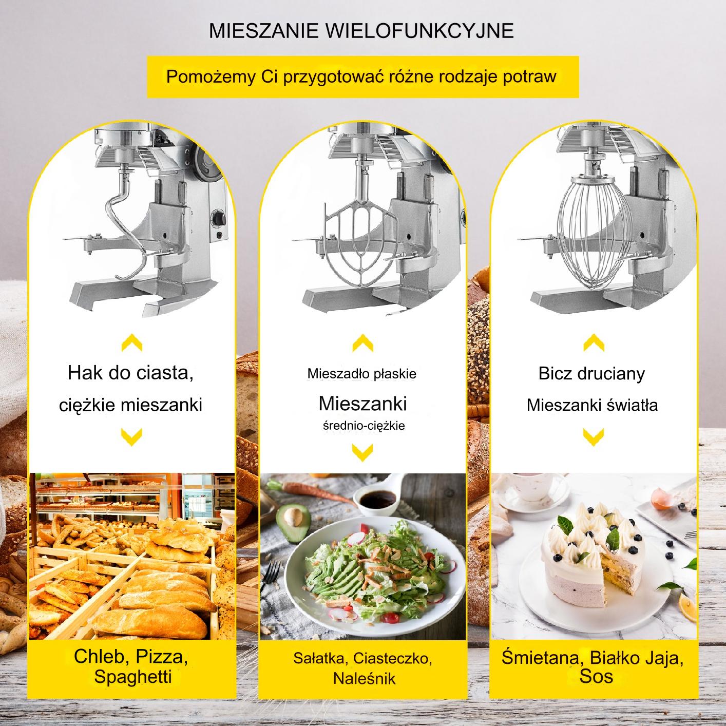 Robot kuchenny mikser planetarny gastronomiczny 1100 W - obrazek 4