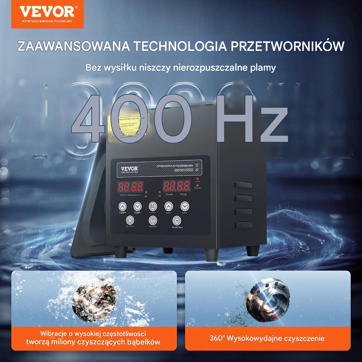 Myjka ultradźwiękowa 2L 40kHz 150W z grzałką i timerem do biżuterii - obrazek 3