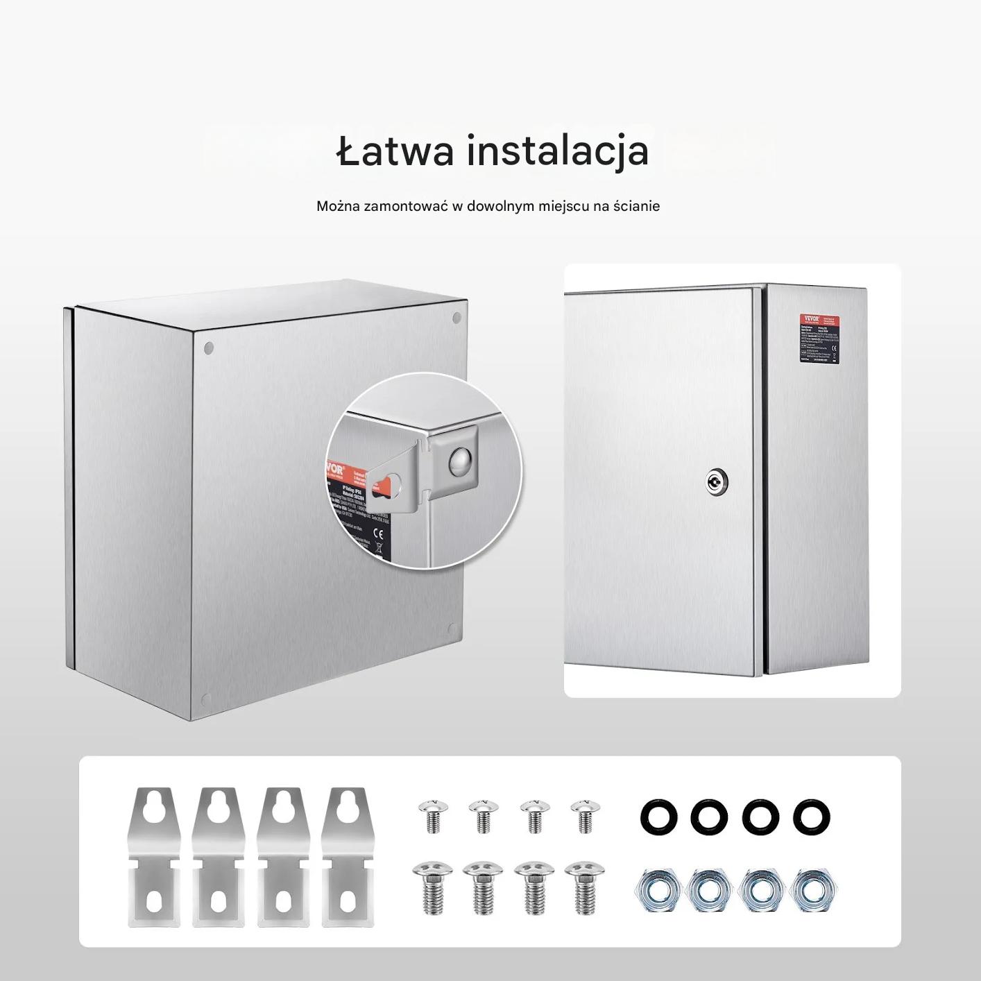 Skrzynka elektryczna IP66 300x300x200 stal nierdzewna do zewnątrz - obrazek 7