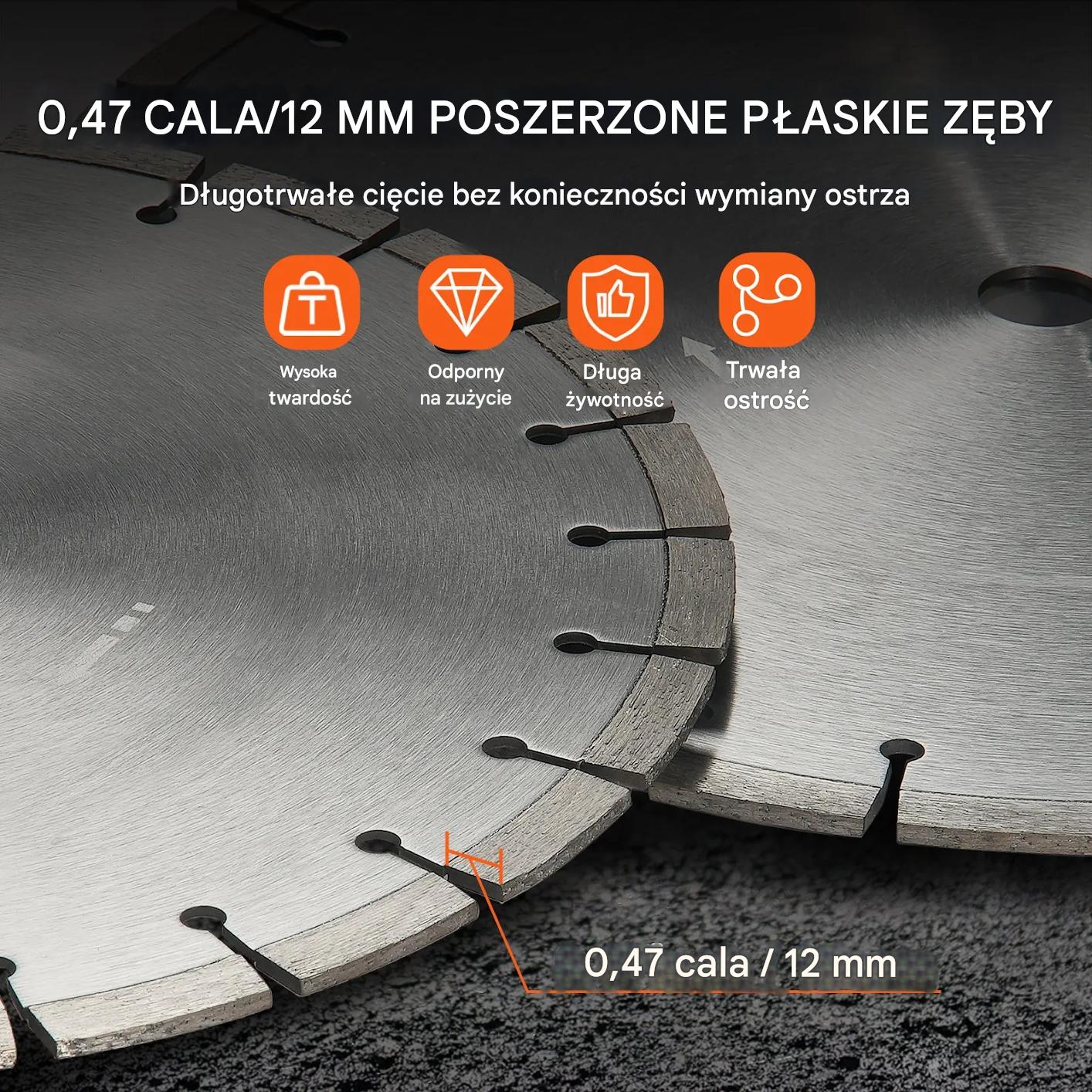 Tarcze do szlifierek 3 szt. do betonu i płytek - cięcie na sucho i mokro - obrazek 5