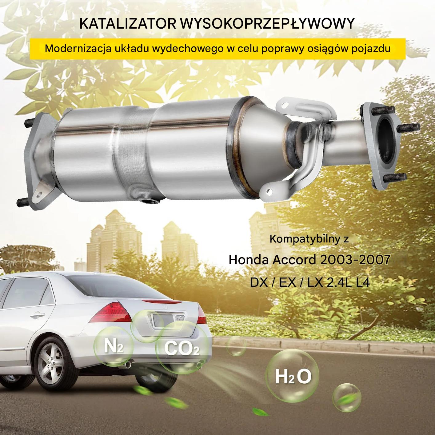 Katalizator Honda Accord 2003-2007 2.4L wysoki przepływ - obrazek 3