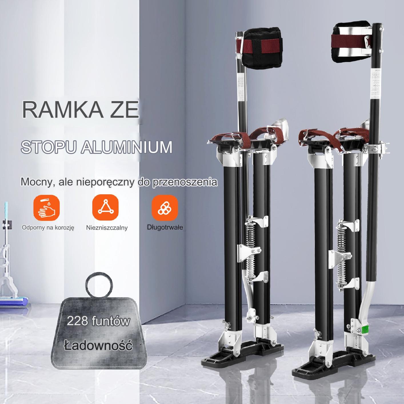 Szczudła murarskie regulowane 61-102cm aluminiowe do malowania tynkowania - obrazek 6