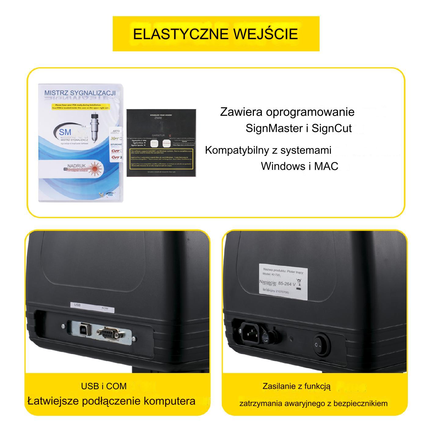 Ploter Tnący 1350mm z Podstawką, Ekran LED, Kompatybilny z Mac/Windows - obrazek 5