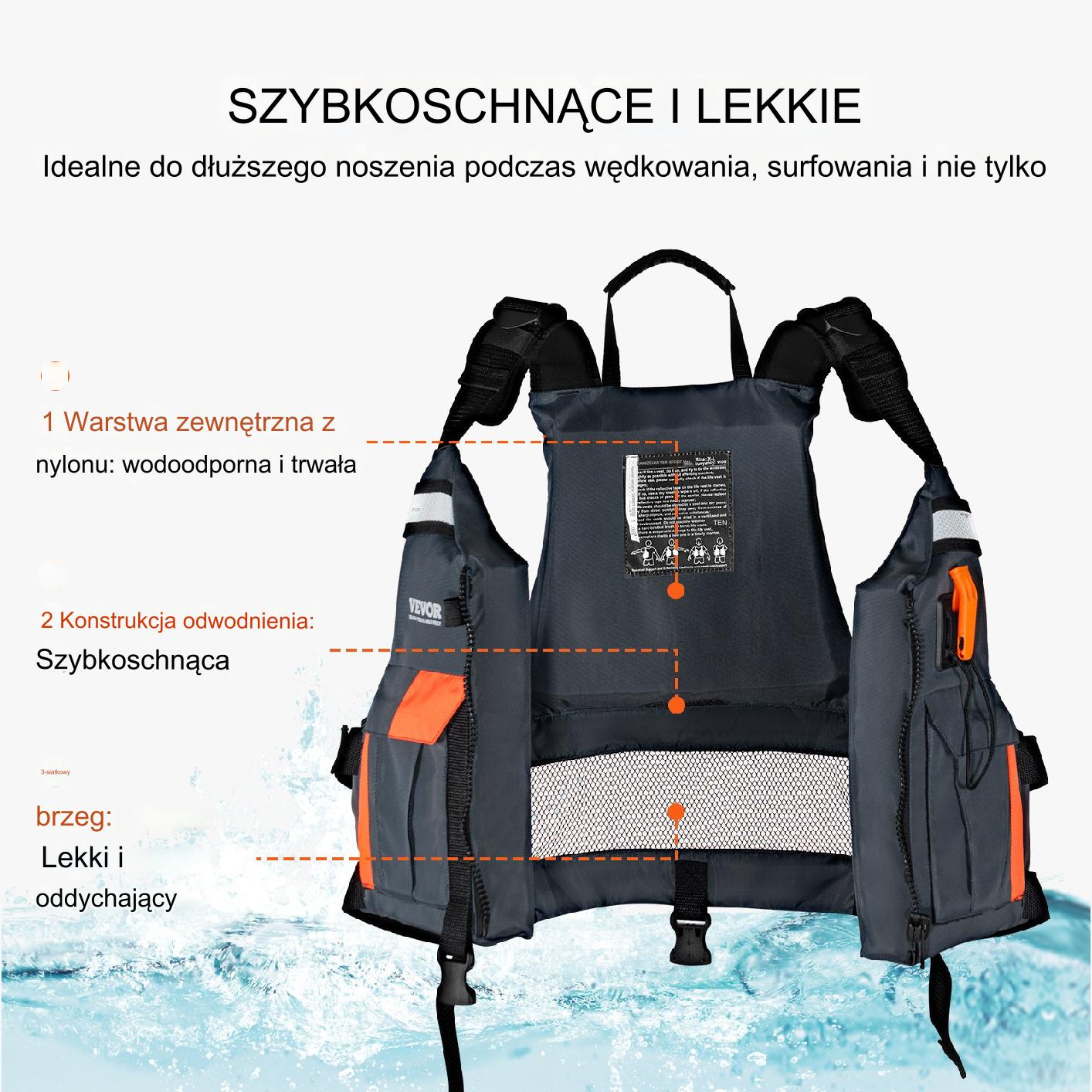 Kamizelka Ratunkowa Kapok Rozmiar XL - obrazek 6