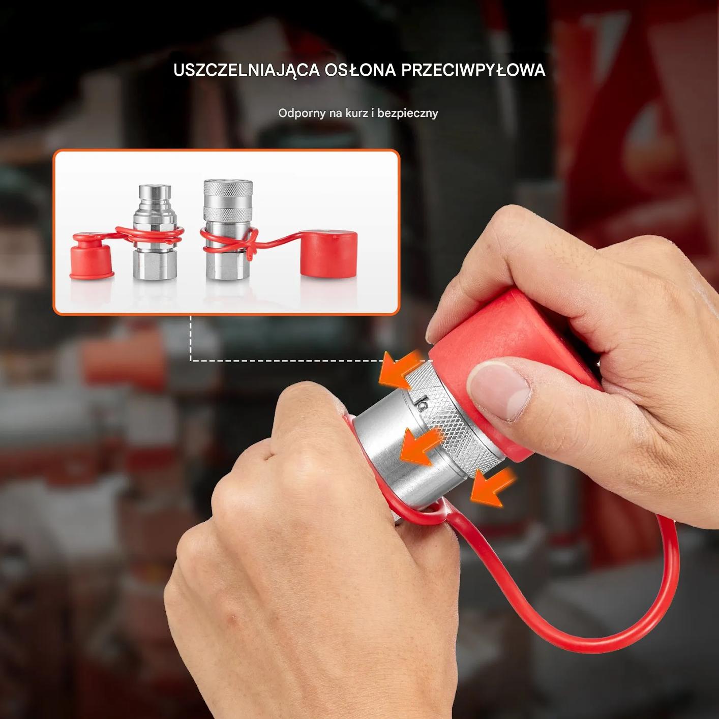 Złącza hydrauliczne 1/2" NPT płaskie do maszyn rolniczych z osłonami - obrazek 5