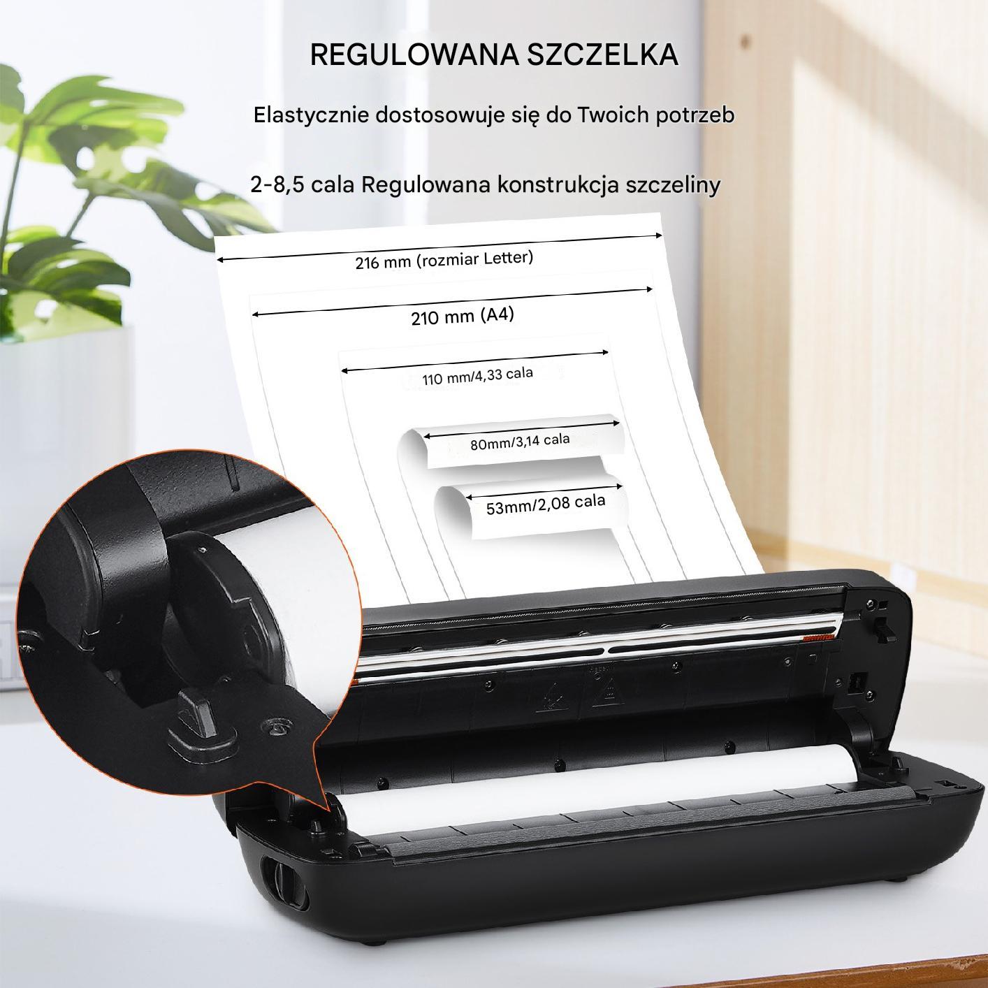 Przenośna termiczna drukarka 2600 mAh Bluetooth + USB - obrazek 4