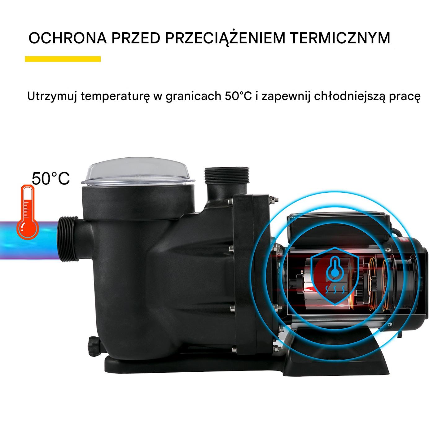 Pompa basenowa 1KM 19200L/h 750W do basenu ogrodowego naziemnego - obrazek 6
