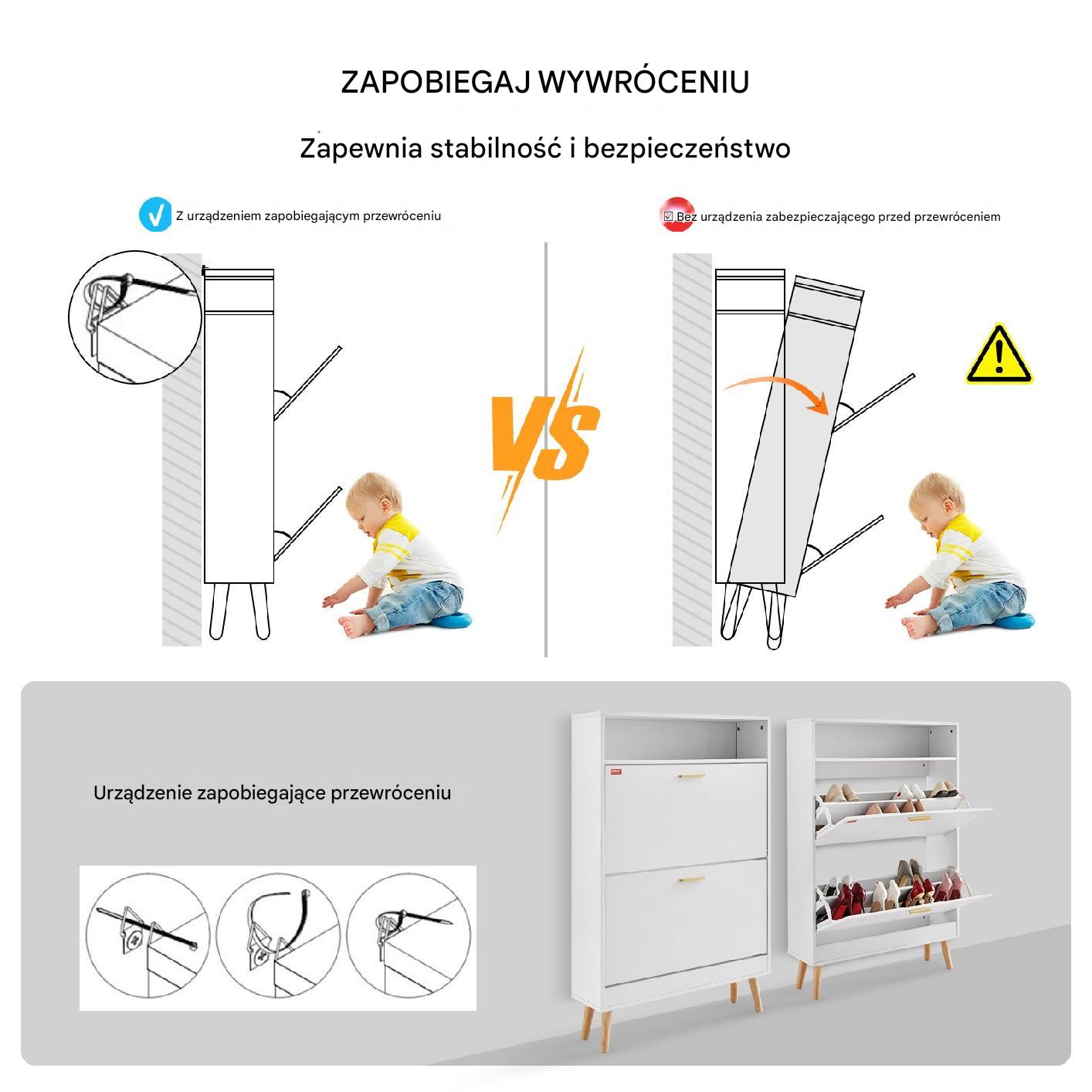 Szafka na buty otwierana uchylna komoda 80 cm - obrazek 7