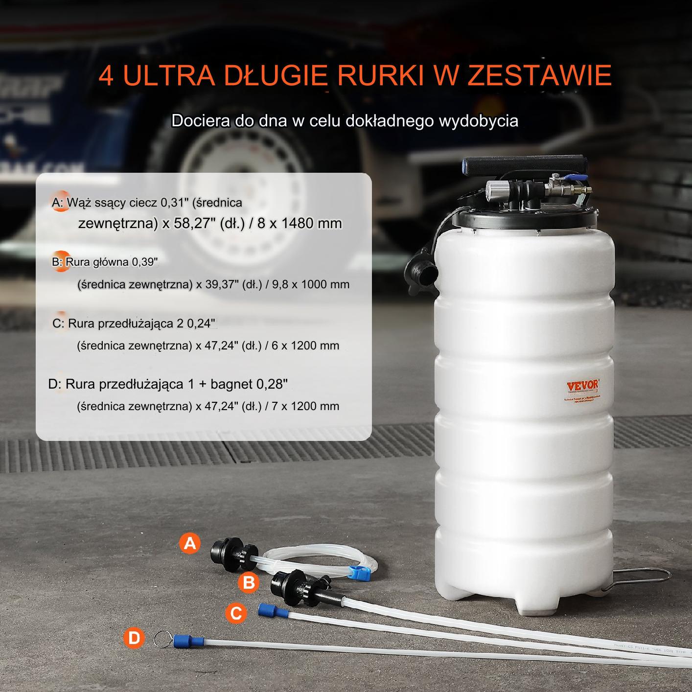 Ekstraktor Płynów Dwufunkcyjna Pompa Ręczna i Pneumatyczna do Oleju – 15L - obrazek 3