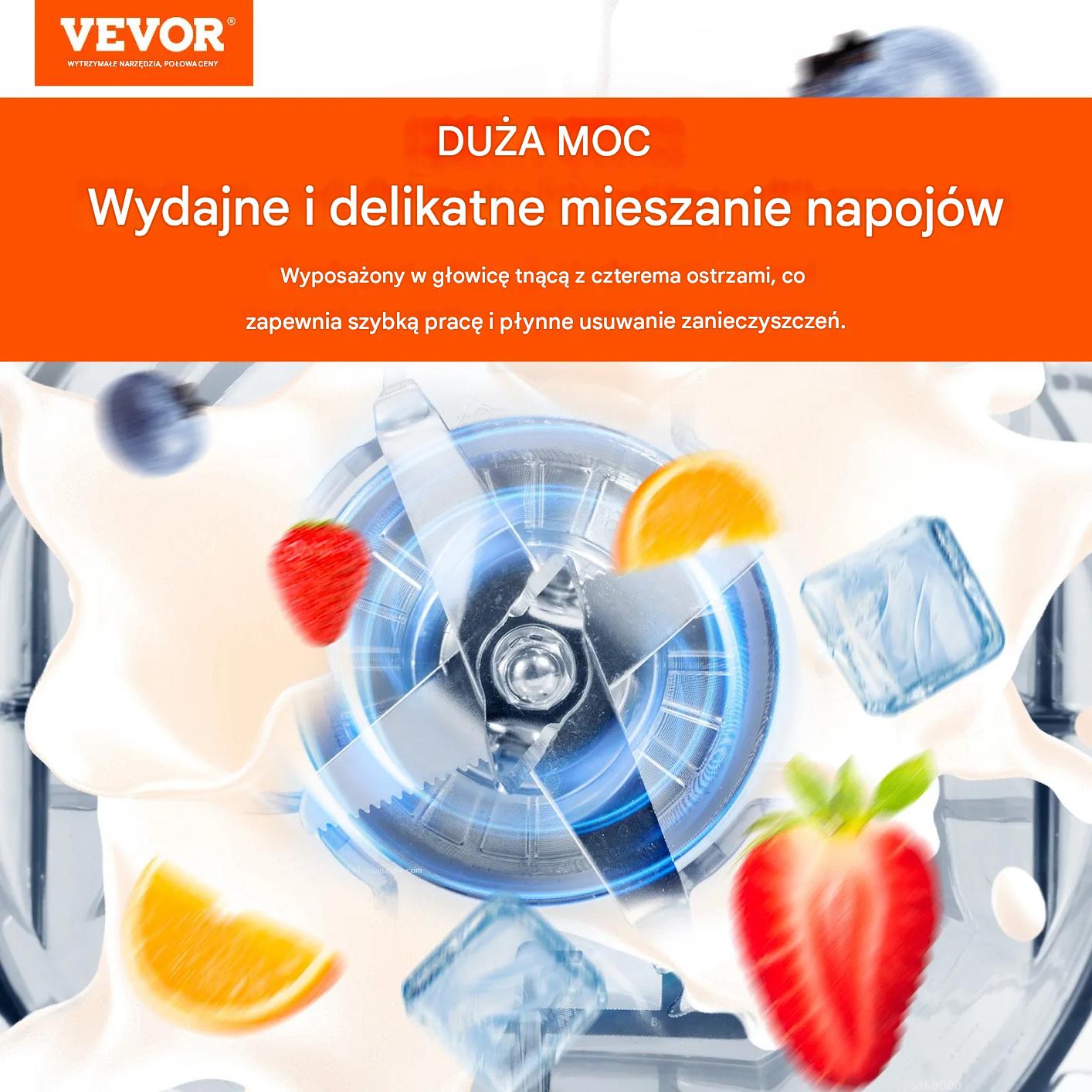 Blender gastronomiczny kielichowy 2l stalowy 3 funkcje smoothie lód - obrazek 3