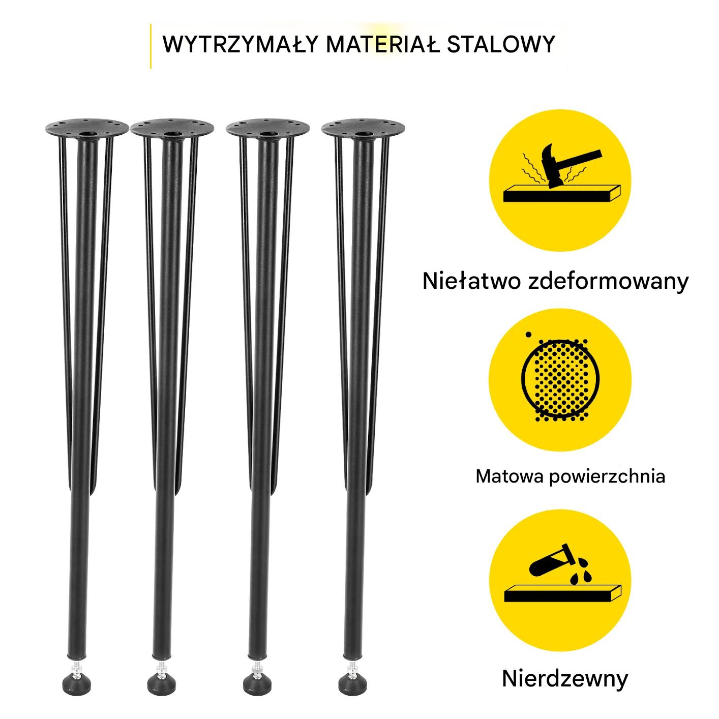 Nogi do stołu lawy biurka stolika metalowe loftowe 71x20cm 4sztuki - obrazek 4