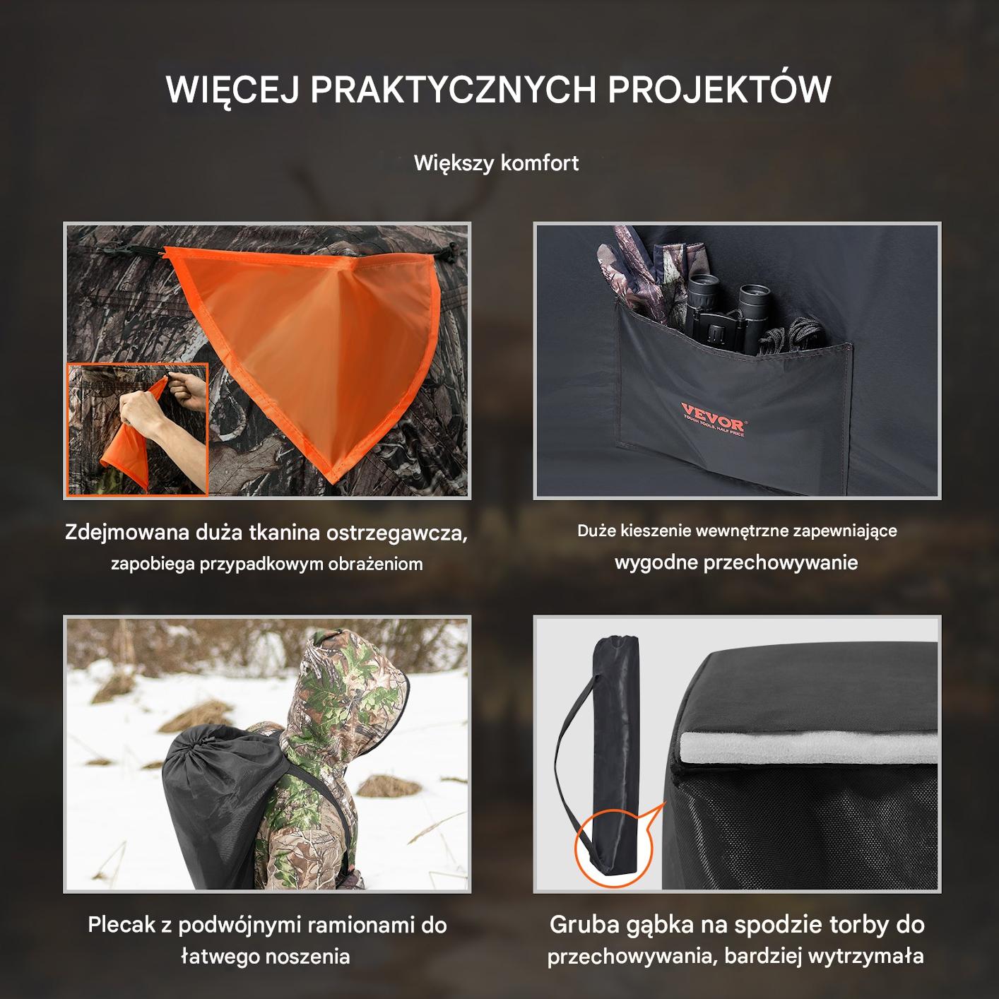 Zasłona myśliwska 270° 4-5 os. jednokierunkowa siatka do polowania - obrazek 5