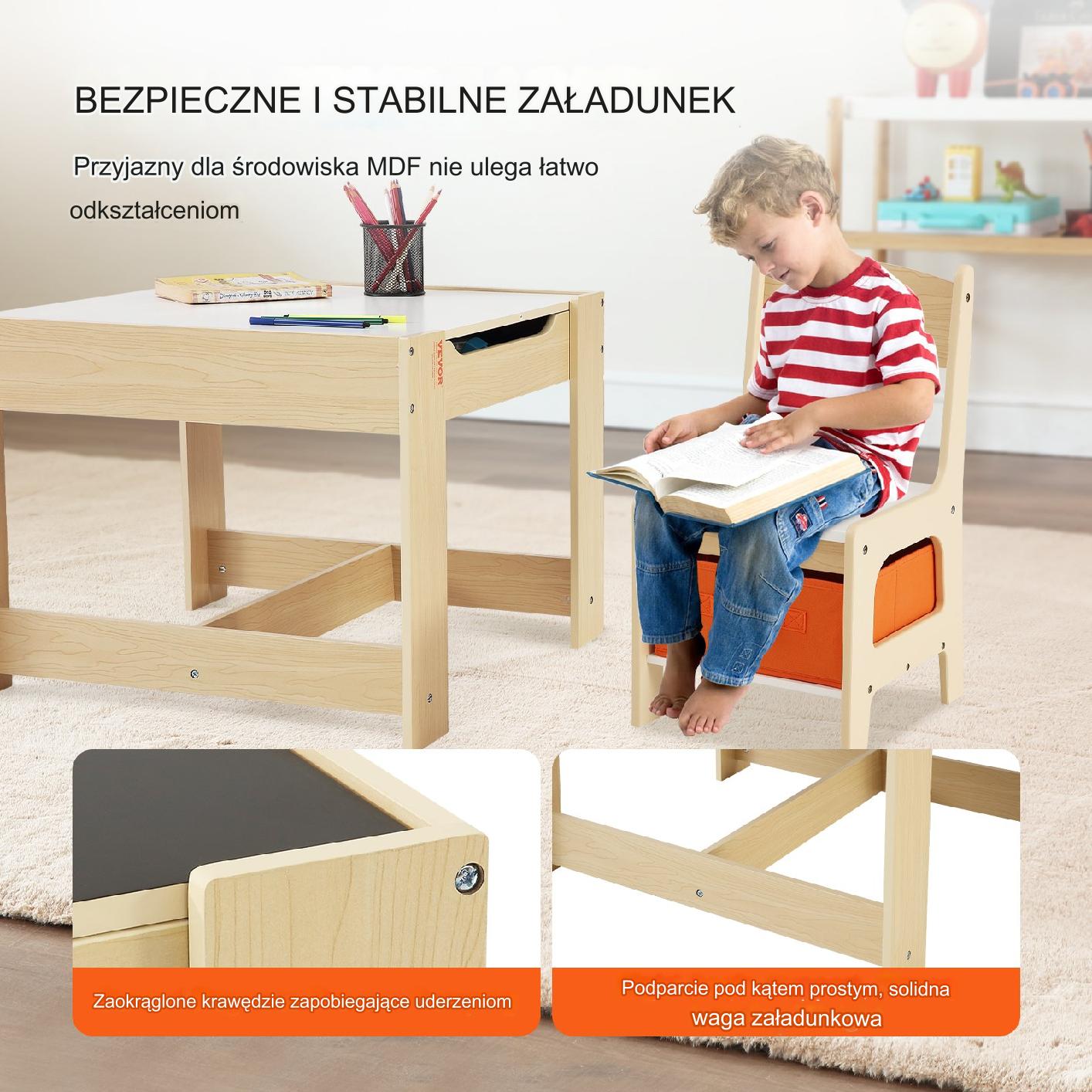 Zestaw Mebli dla Dzieci Stolik i 2 Krzesełka - obrazek 4