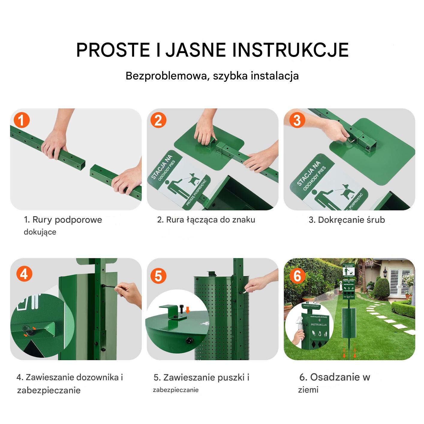 Kosz stacja na psie odchody parkowy osiedlowy Dystrybutor na psie odchody - obrazek 7