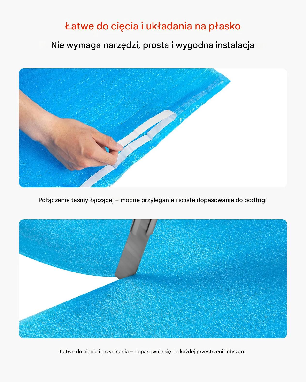 Podkład pod panele 55,8 m2 2 mm 3w1 z folią i taśmą wyciszenie podłogi - obrazek 7