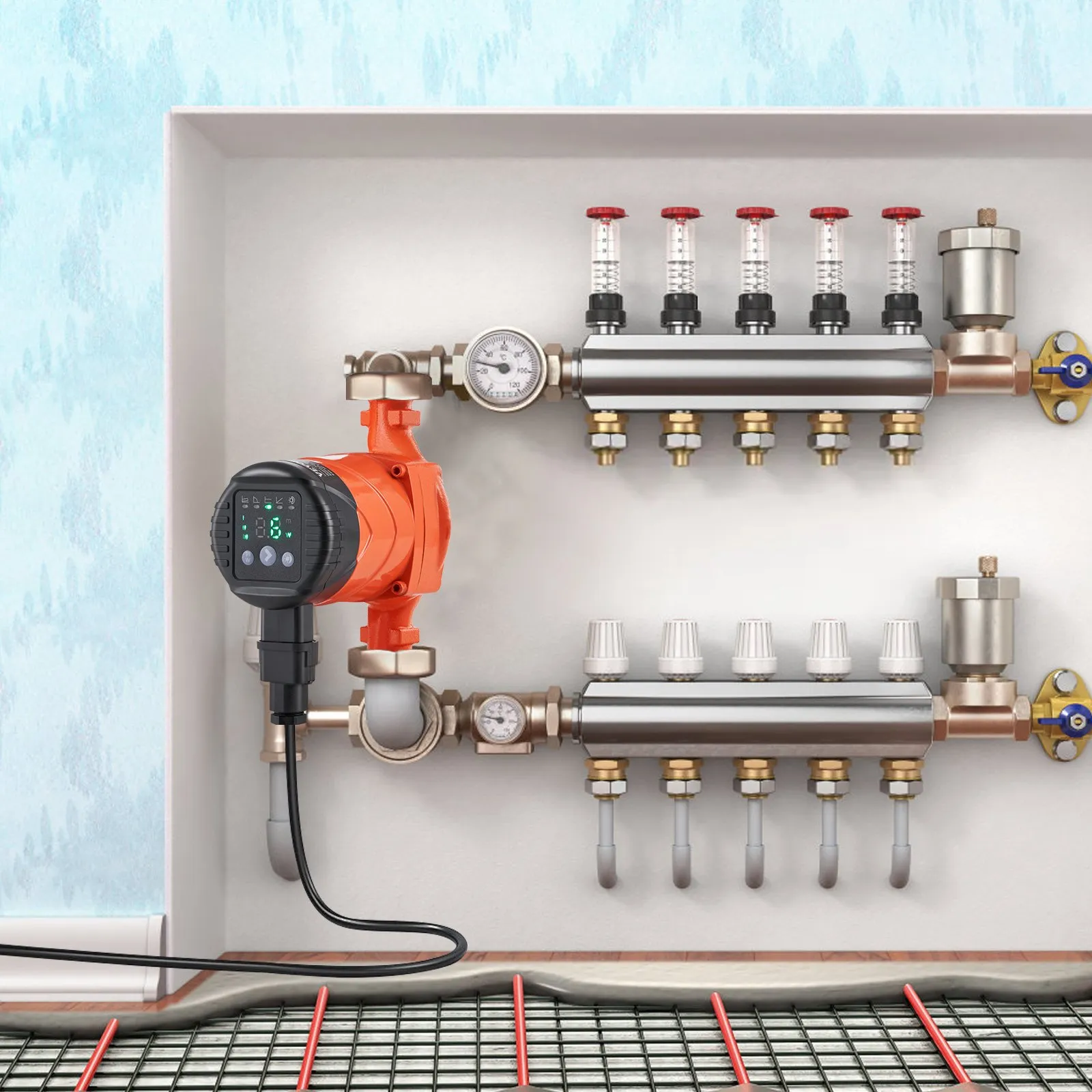 Pompa cyrkulacyjna CWU 220V 60 l/min energooszczędna do bojlera - obrazek 7