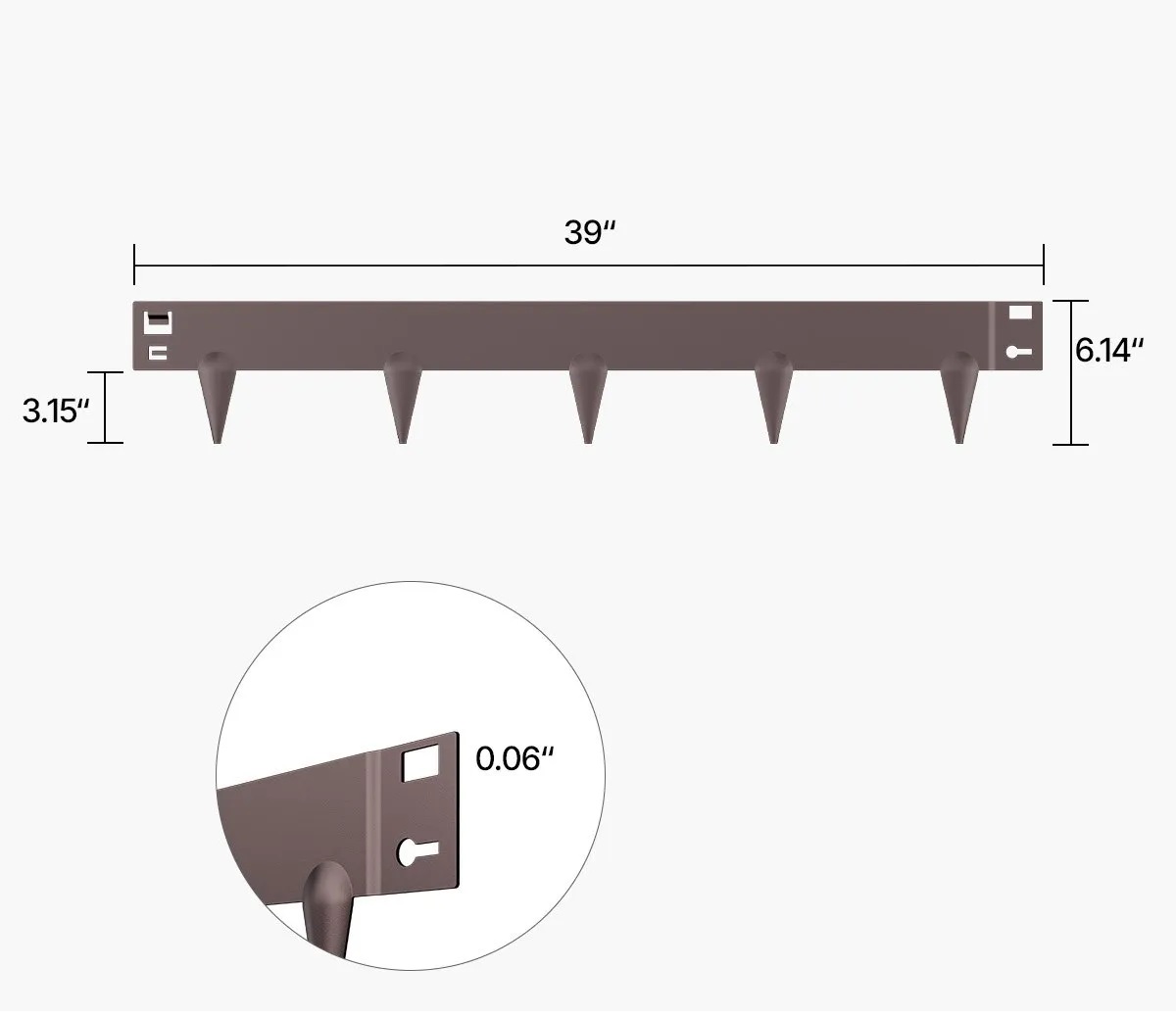 Obrzeże ogrodowe metalowe 5 szt 99x7,5 cm giętkie stalowe rabaty trawnik - obrazek 2