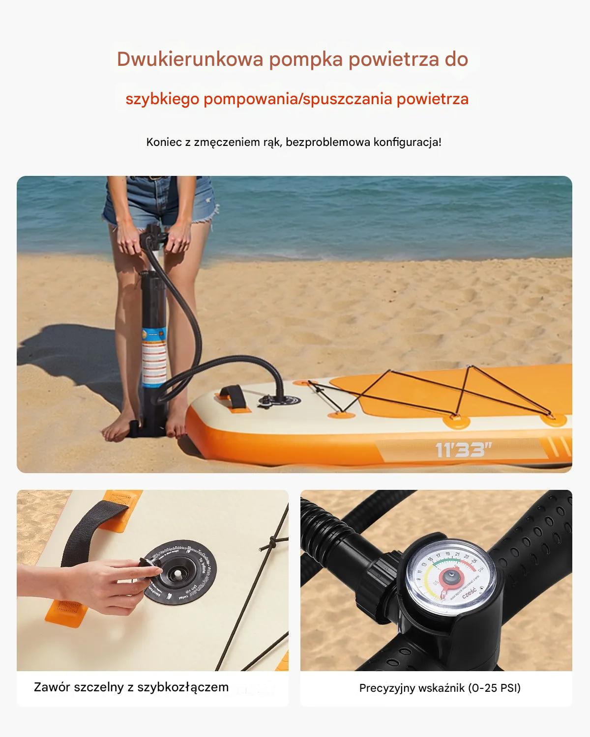Deska SUP pompowana 335x84x15cm z akcesoriami all in - obrazek 5
