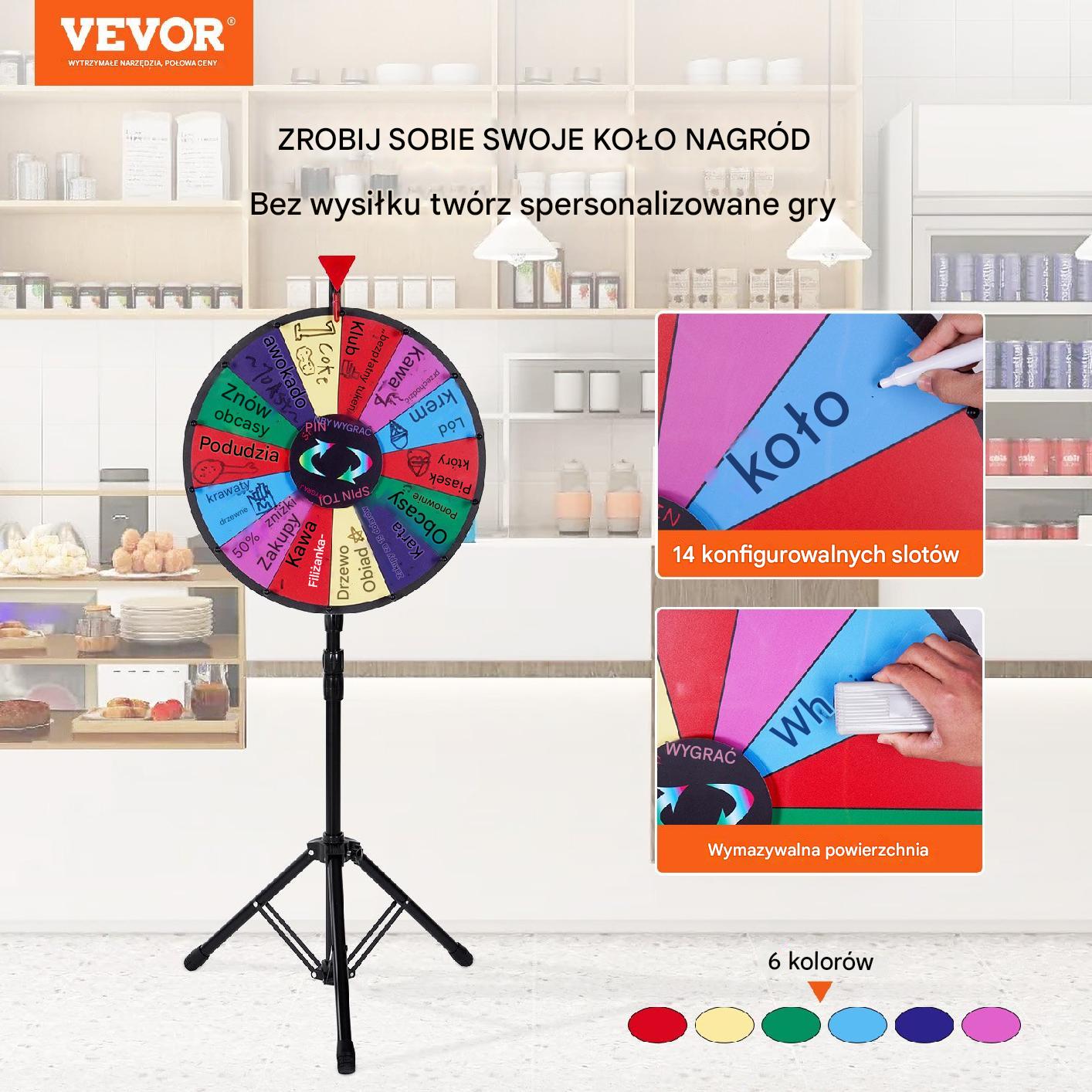Koło fortuny do losowania nagród – tablica ścieralna gra imprezowa 60x153cm - obrazek 5