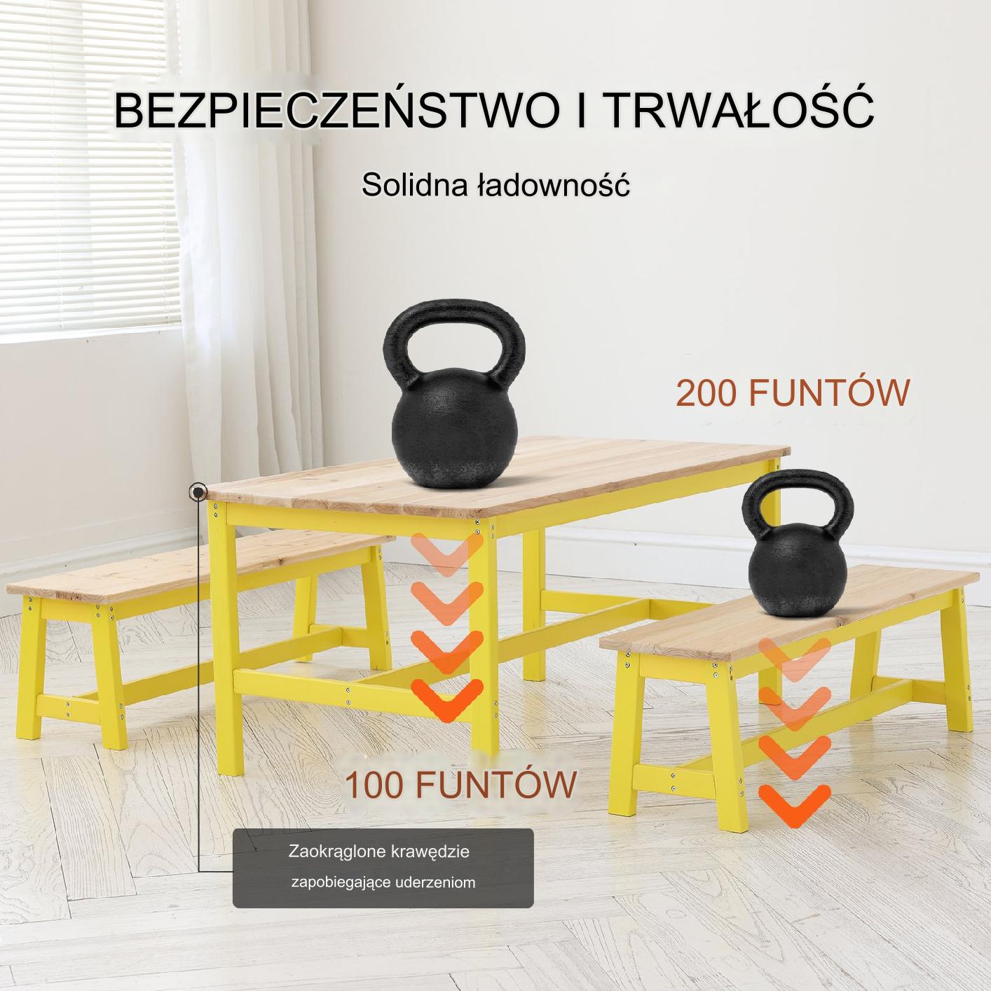 Zestaw Mebli dla Dzieci Stolik i 2 Ławeczki - obrazek 5