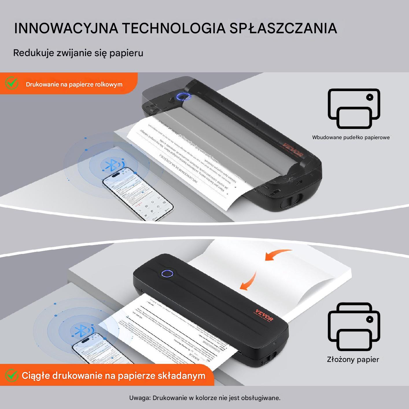 Przenośna termiczna drukarka 2600 mAh Bluetooth + USB - obrazek 3