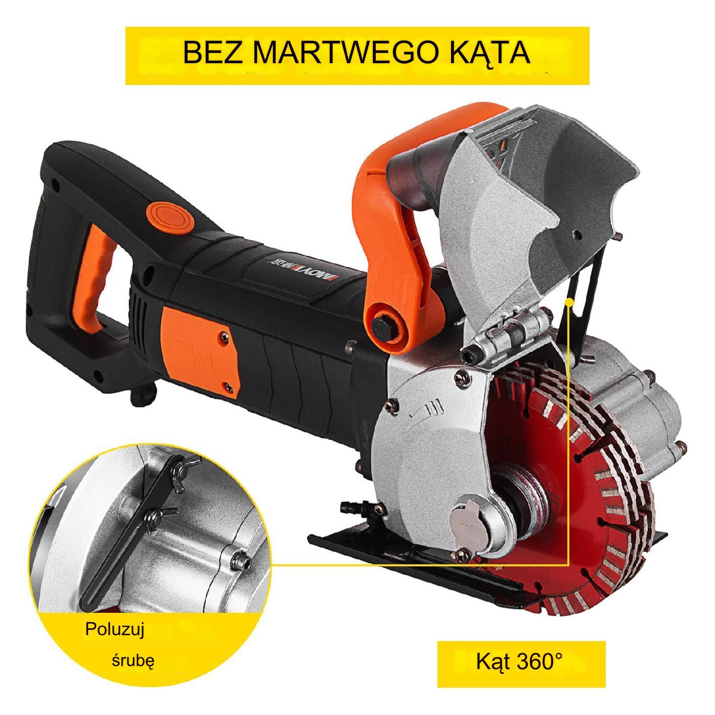 Bruzdownica maszyna bruzdowania beton 4800 W 133 mm laser czarna mocna BHP - obrazek 8