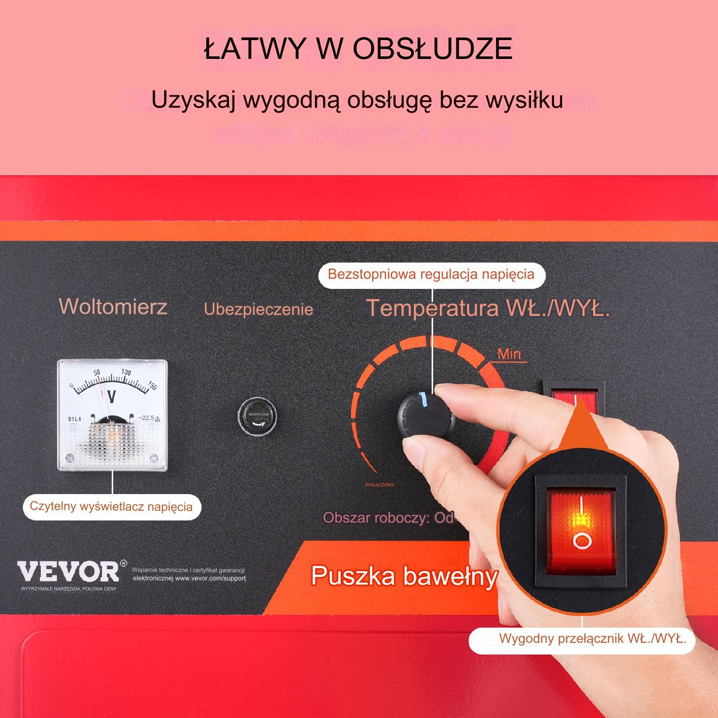 Elektryczna Maszyna do Waty Cukrowej Czerwona - obrazek 6