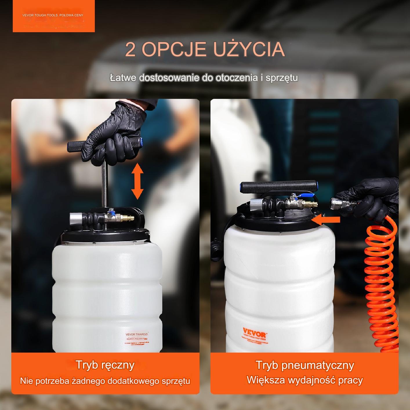 Ekstraktor Płynów Dwufunkcyjna Pompa Ręczna i Pneumatyczna do Oleju – 15L - obrazek 7
