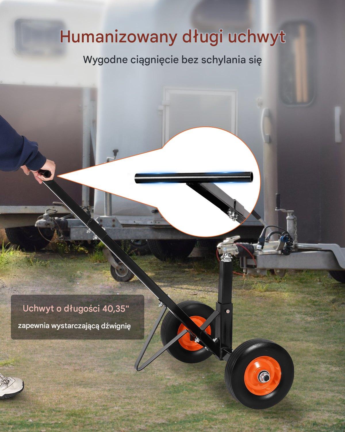 Wózek do Łodzi Przyczepy Pomoc w Manewrowaniu Regulowany Udźwig 272 kg - obrazek 5