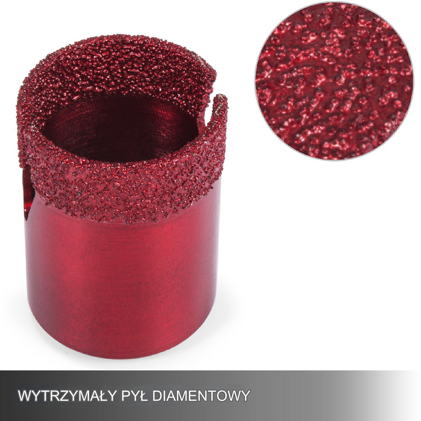 Otwornice diamentowe do betonu gresu płytek koronki zestaw 20-68 mm 10 szt. - obrazek 3