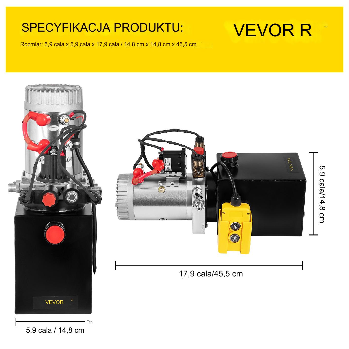 Pompa hydrauliczna 12V DC dwustronna 4L stalowa – do przyczep aut - obrazek 6