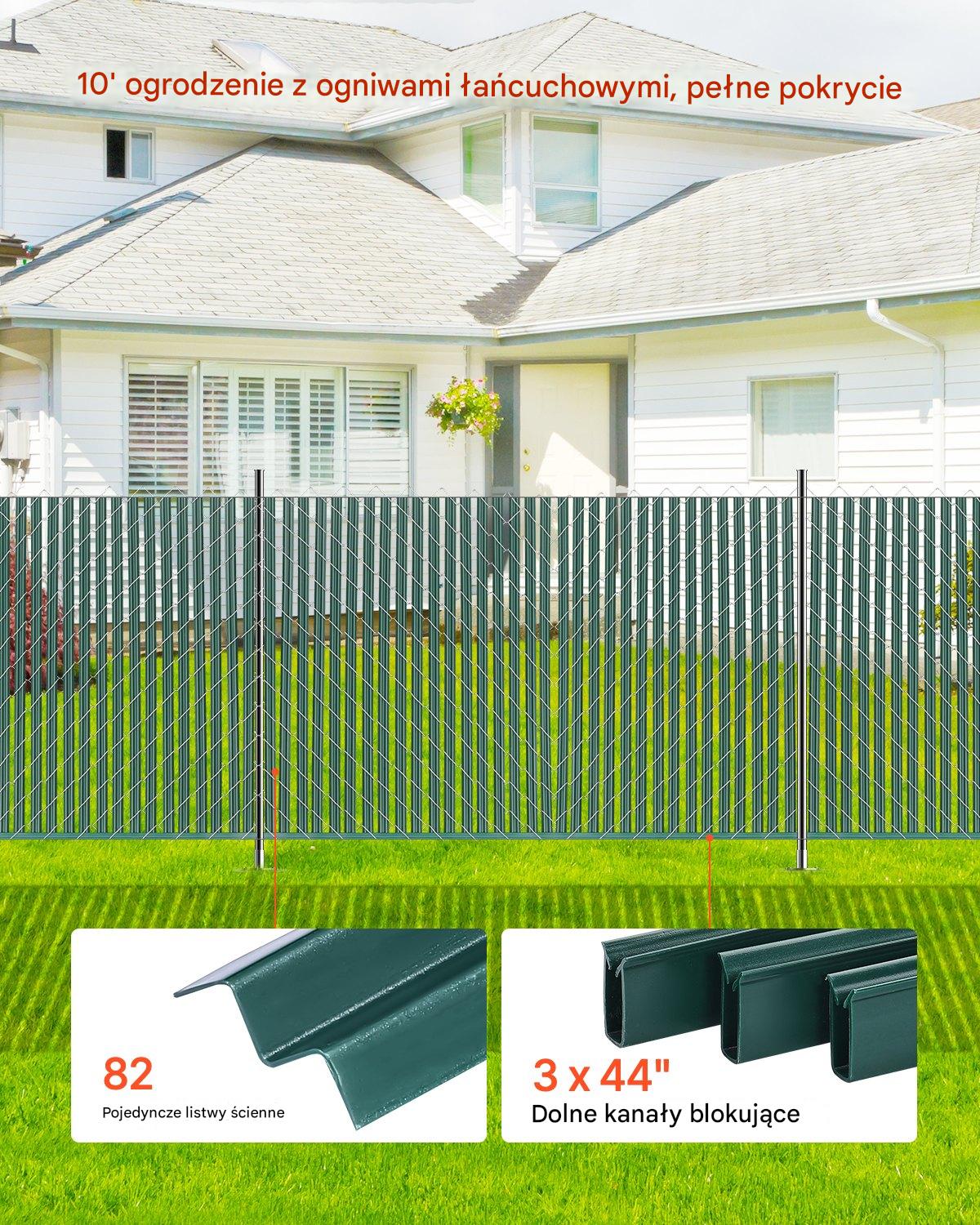 Listwy ogrodzeniowe pionowe osłona płot panel UV zielone 113 cm premium pro - obrazek 5