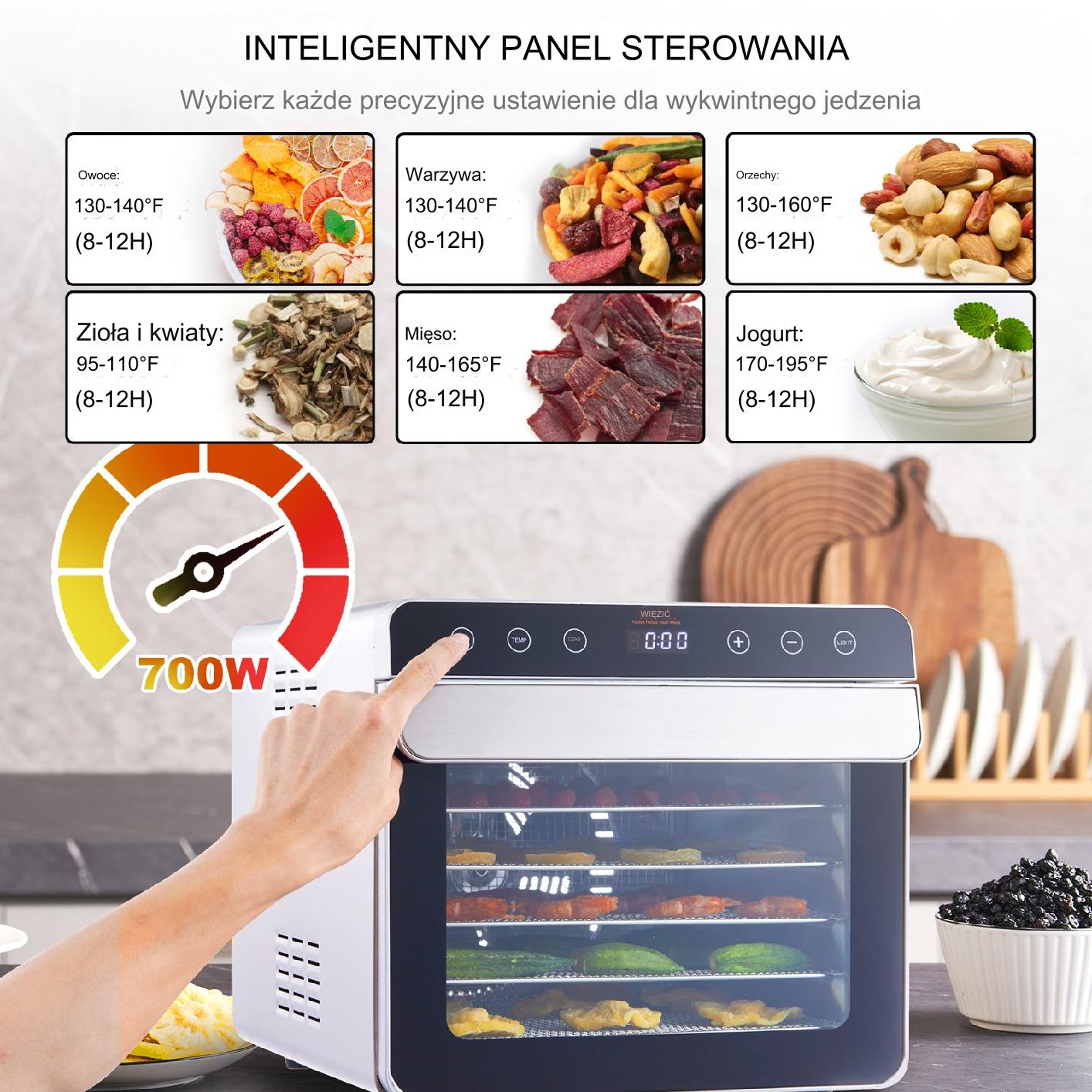 Suszarka do żywności do grzybów spożywcza do owoców ziół 700 W - obrazek 4