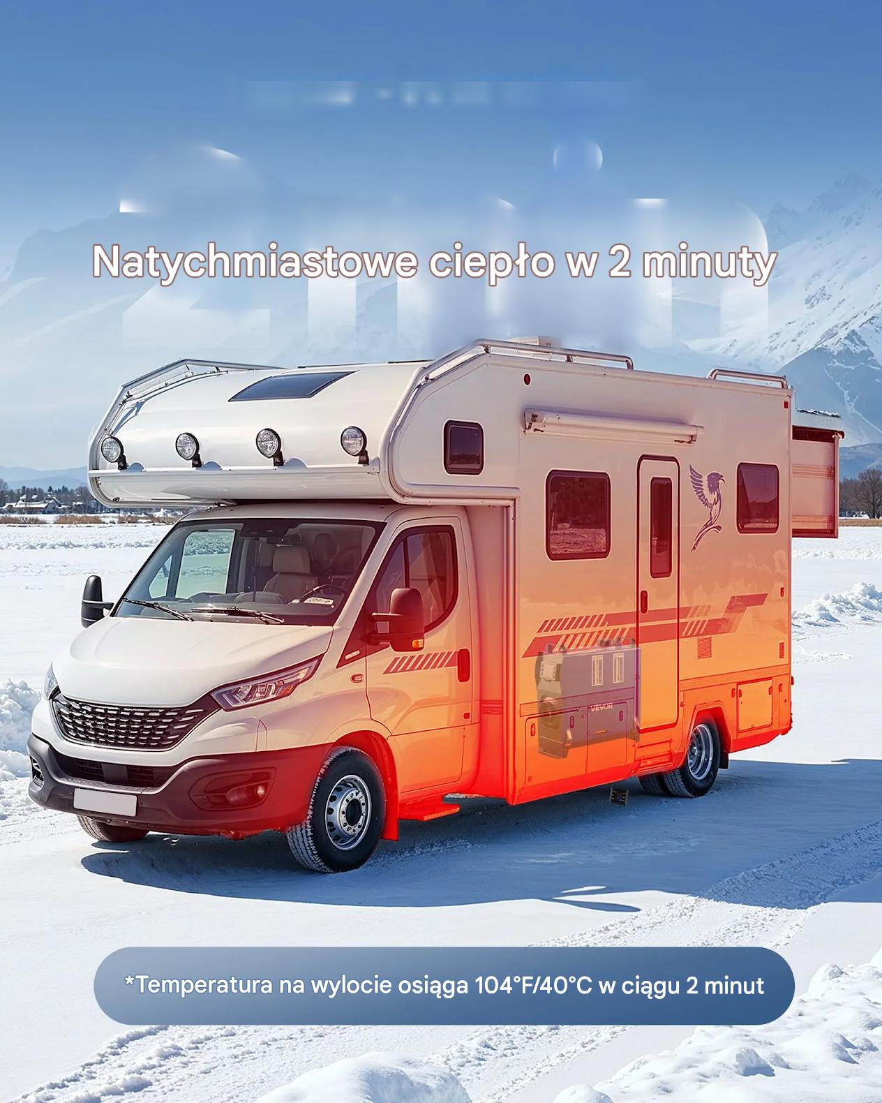 Ogrzewacz powietrza nagrzewnica diesel 8kW 12-24V pilot LCD auto kamper - obrazek 4