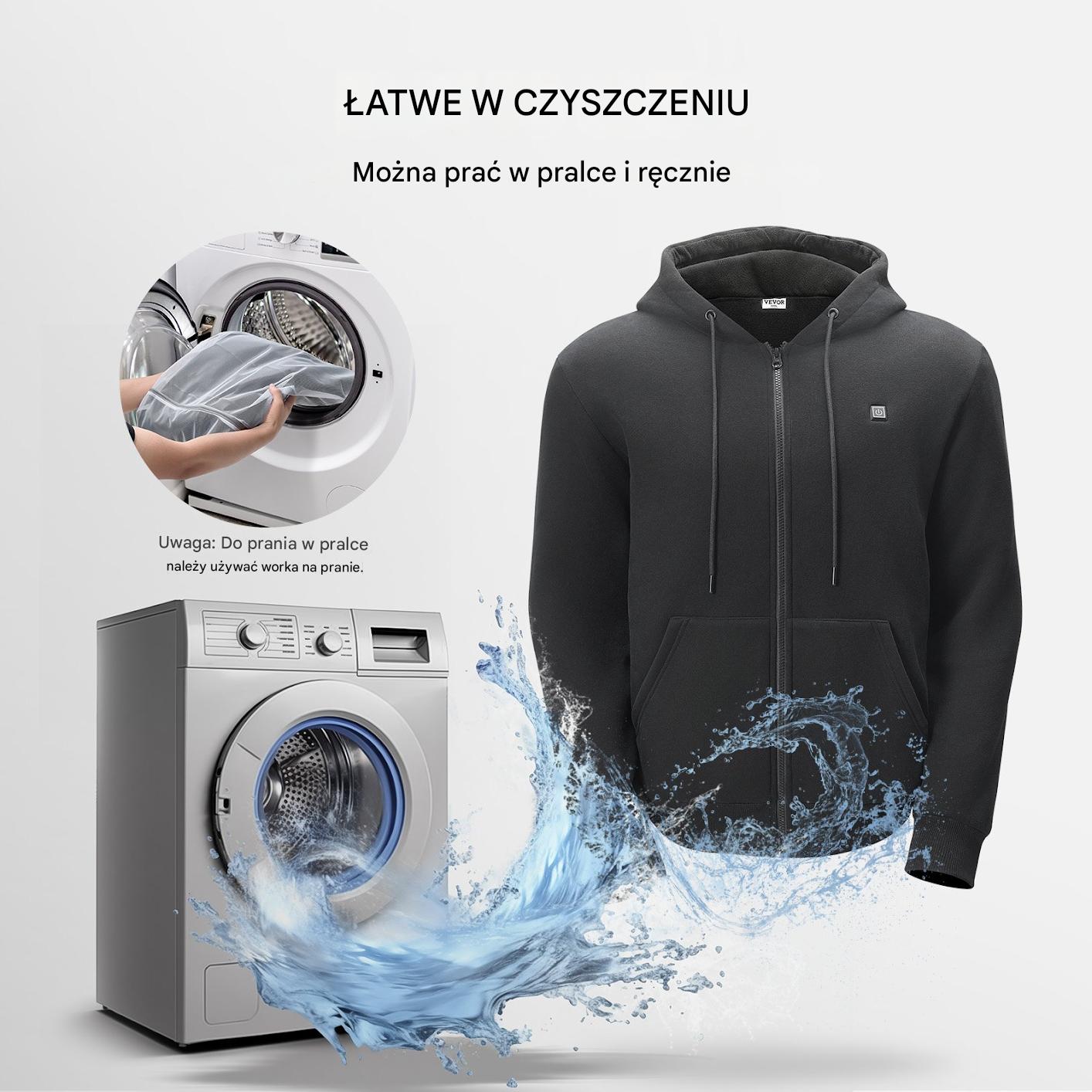 Podgrzewana Bluza z Kapturem Unisex S Zapinana - obrazek 5