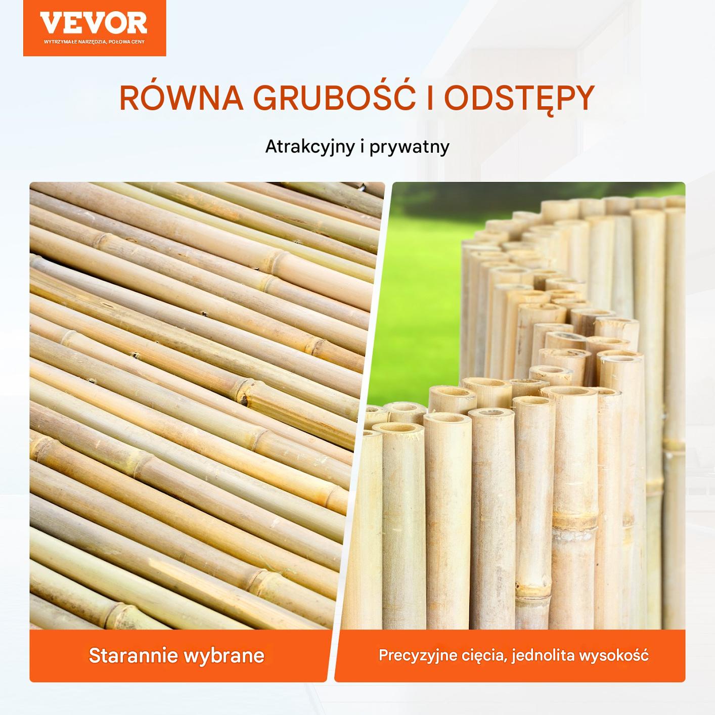 Mata bambusowa 1,2x2,4 m naturalna, dekoracyjna, do ogrodu i domu - obrazek 7