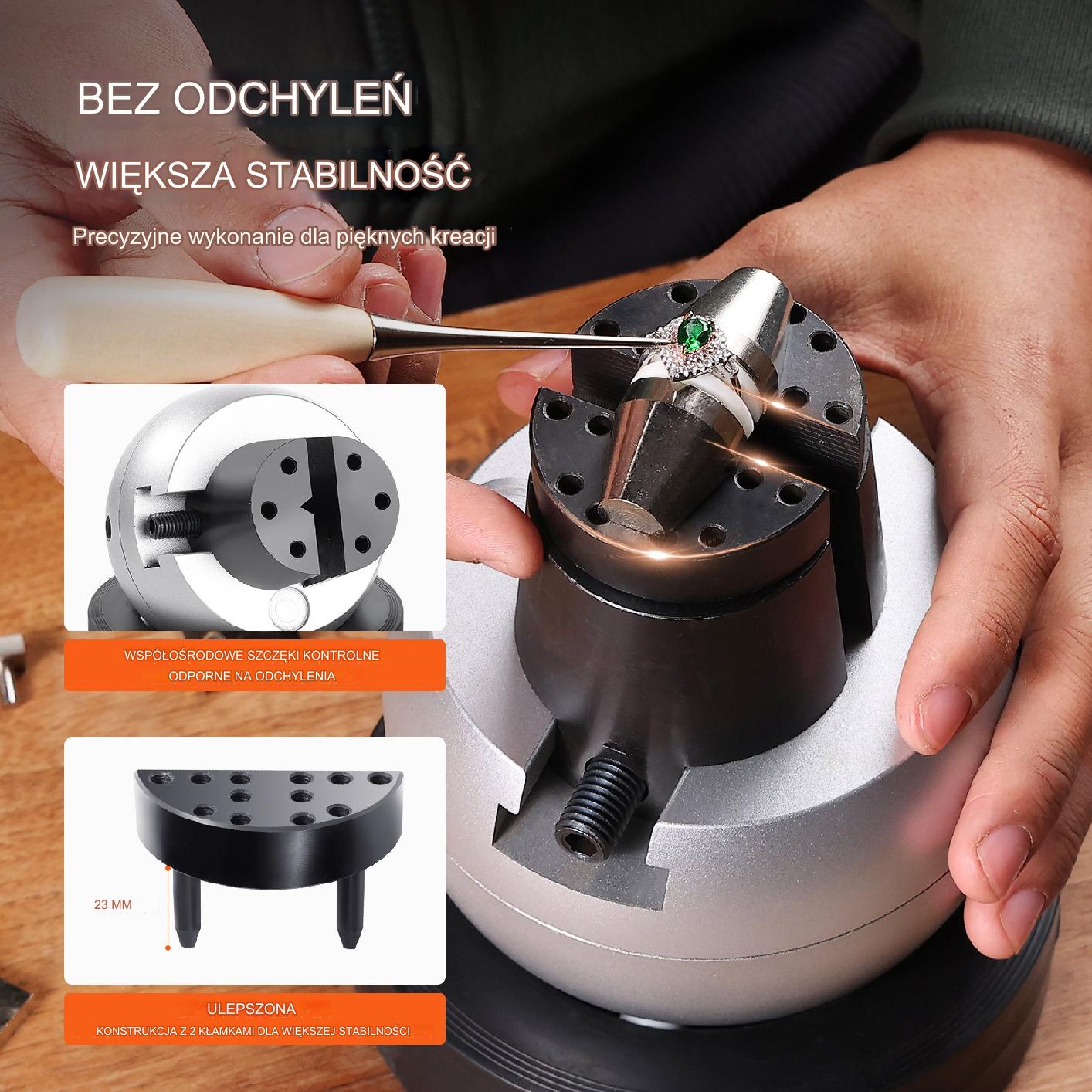 Imadło grawerskie kulkowe obrotowe 127 mm blok jubilerski 360° stal premium - obrazek 6