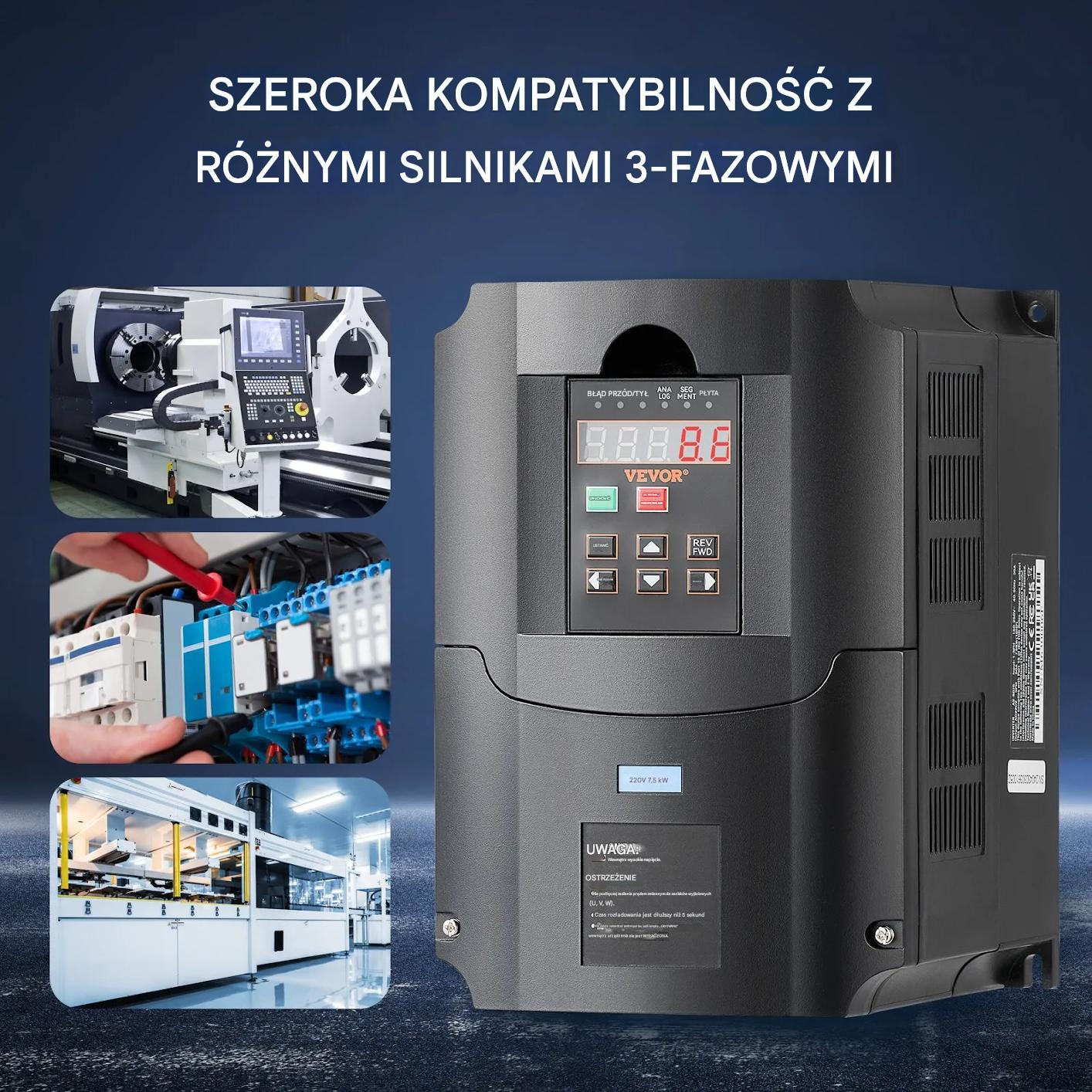Falownik VFD 7.5kW 10HP 220V 1/3 fazowy sterownik silnika CNC regulowany - obrazek 6