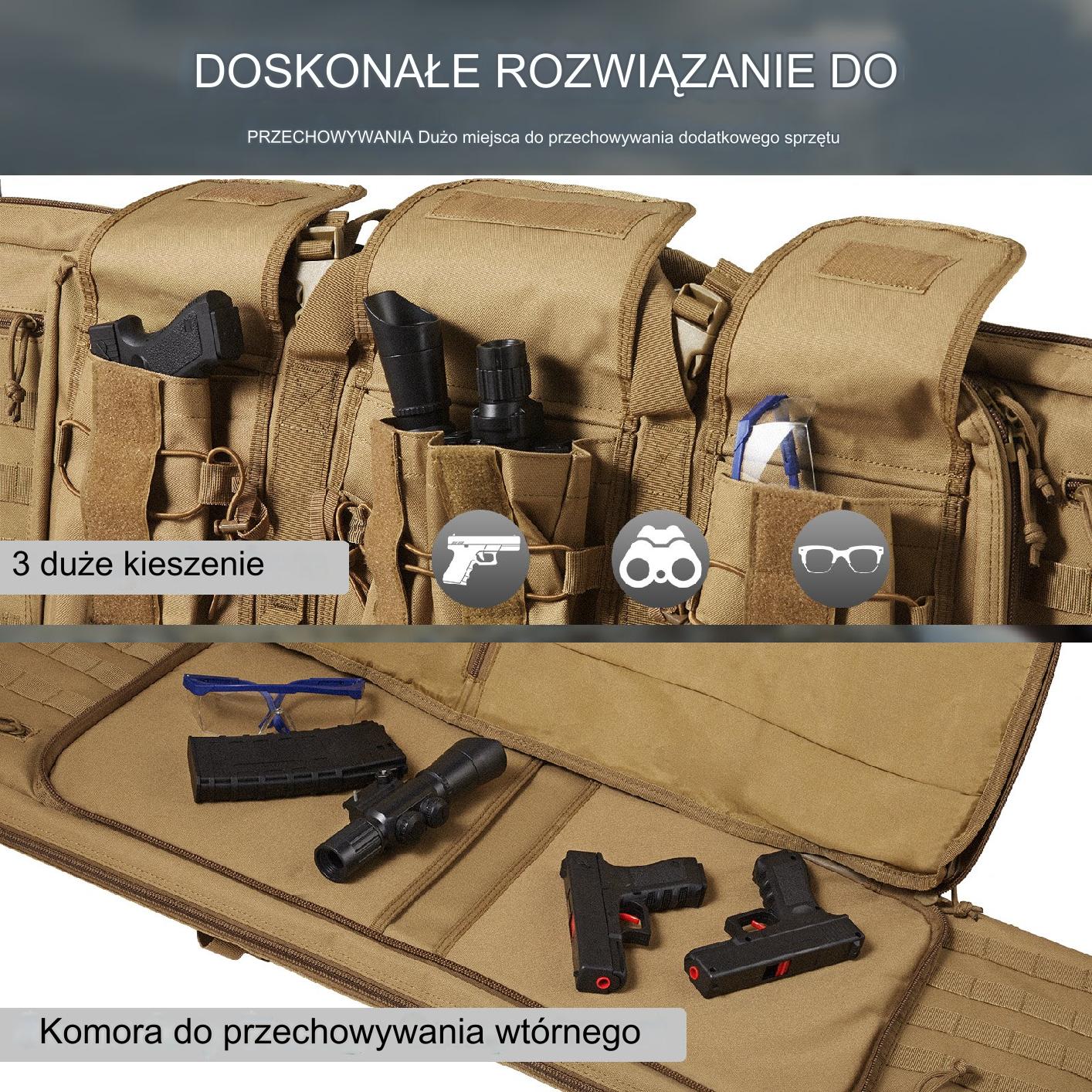 Torba Pokrowiec Plecak na Broń 40 cali brązowa - obrazek 3