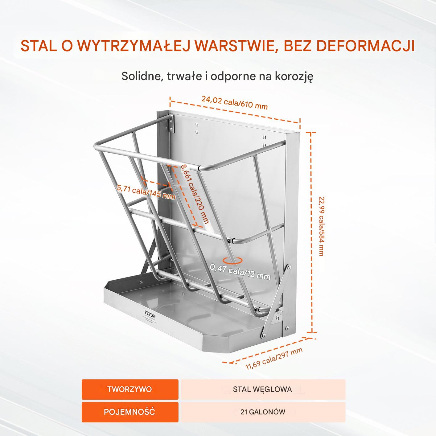 Ścienne Karmidło na Siano 2 w 1 Pojemność 80 Litrów - obrazek 3