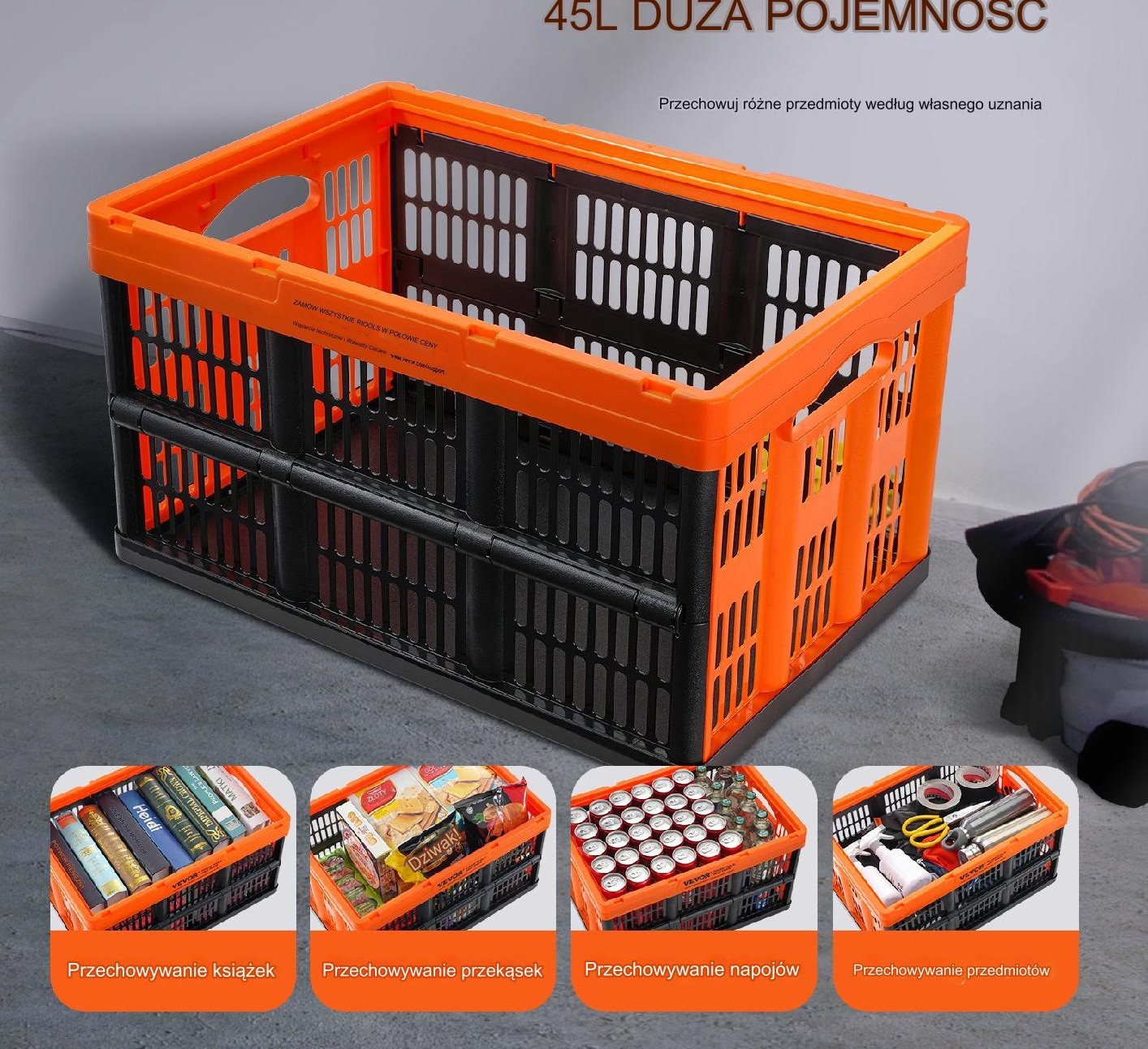 Skrzynka plastikowa pojemnik magazynowy 3 SZTUKI 52,5 x 35,5 x 30 cm - obrazek 7