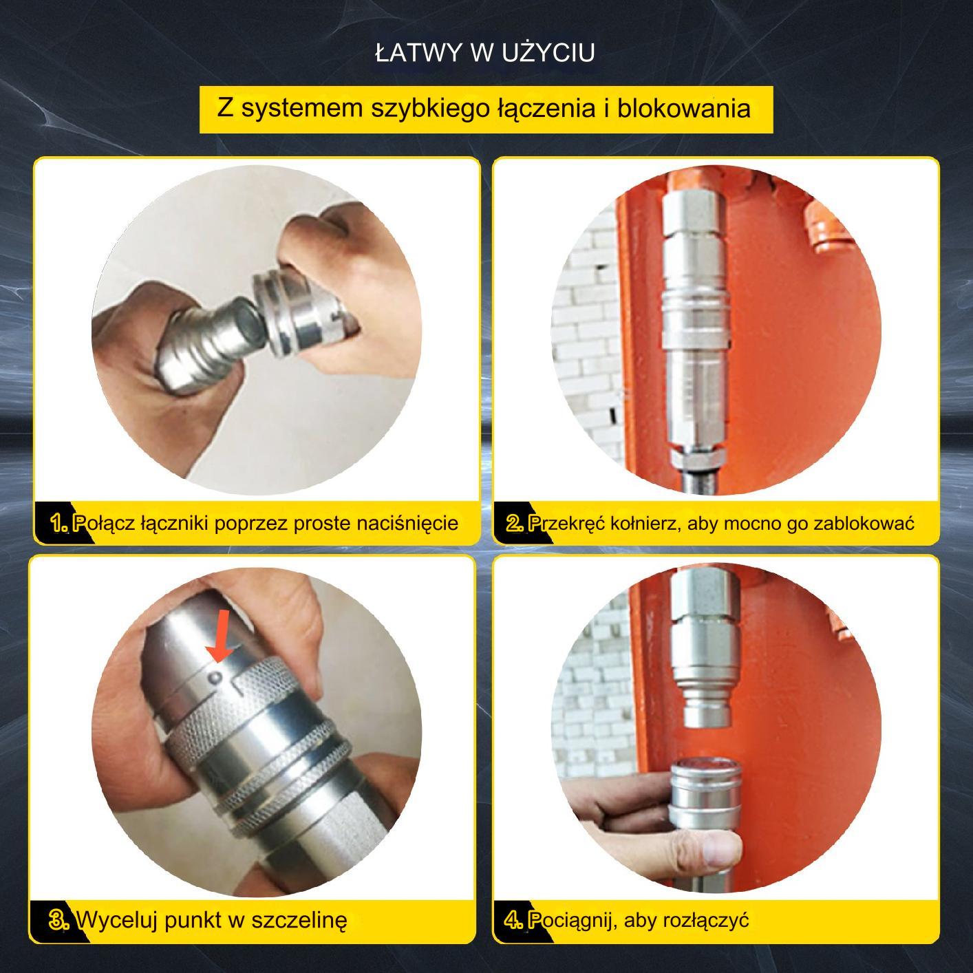 Szybkozłącze hydrauliczne zawór wtyczka - gniazdo 8 par 1/2" - obrazek 3