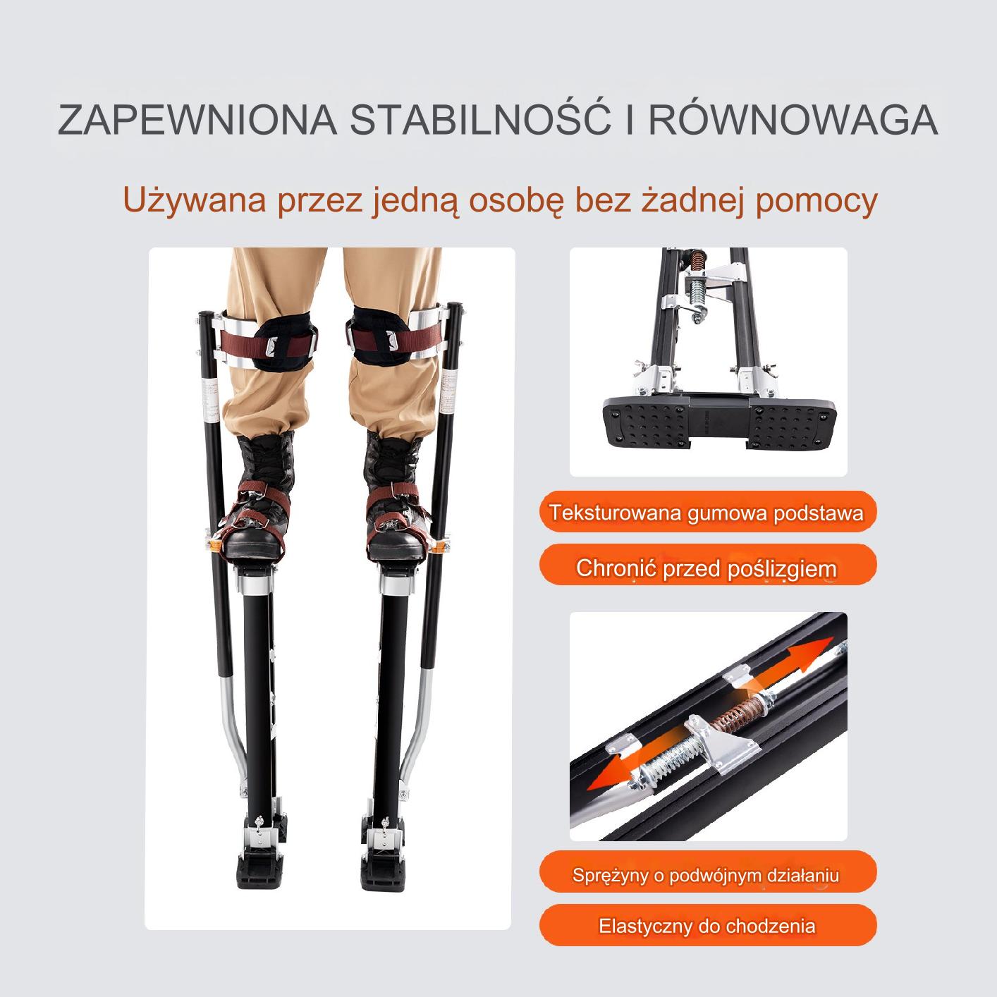 Szczudła murarskie regulowane 61-102cm aluminiowe do malowania tynkowania - obrazek 7
